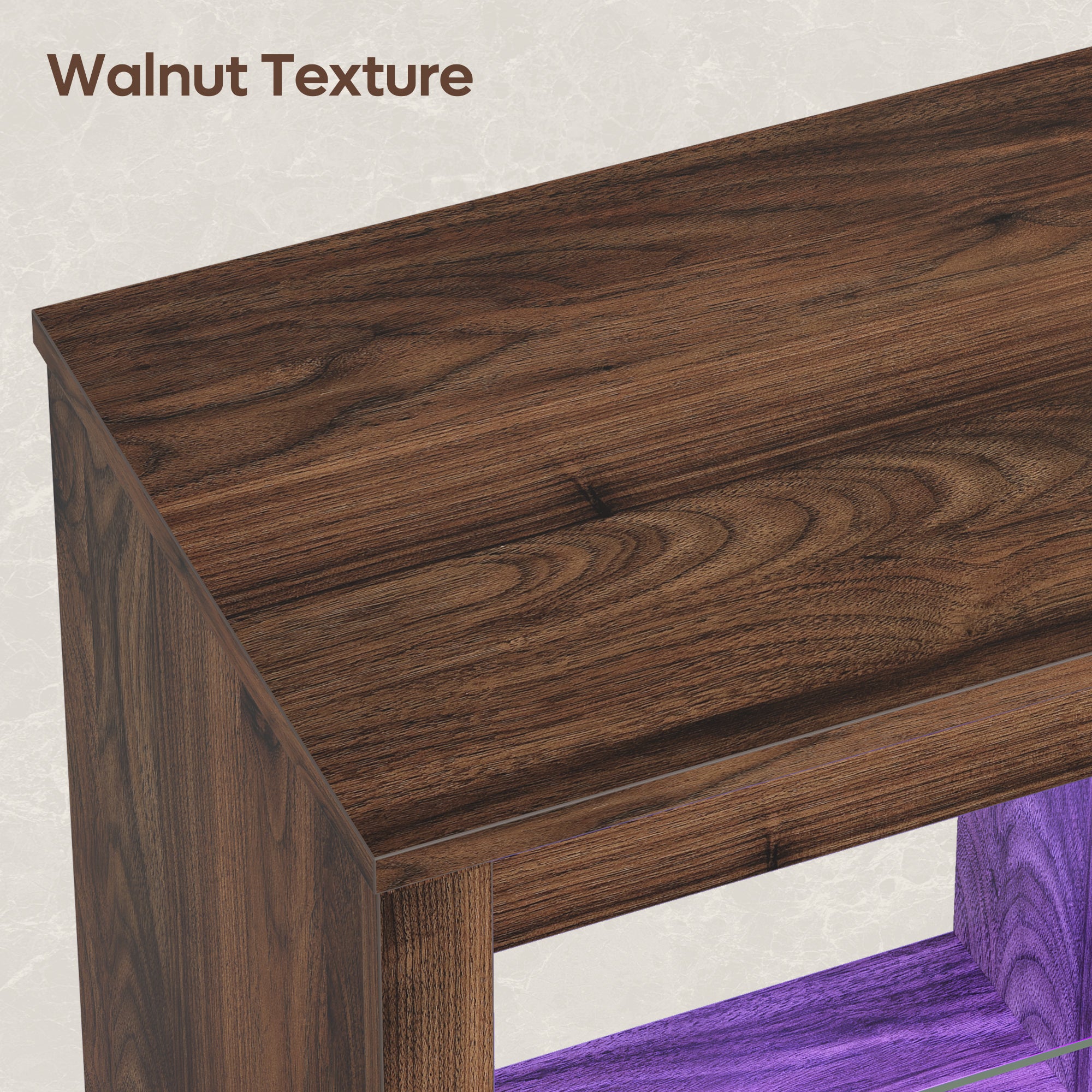 Bestier Modern Electric Fireplace TV Stand for TVs up to 55", with LED and Glass Shelves, Walnut