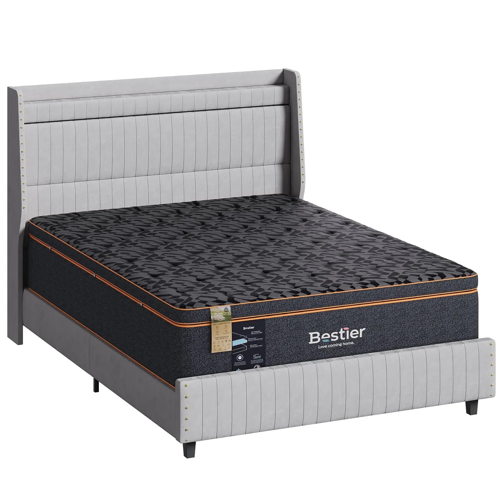 12 inch california king gel memory foam mattress Bestier