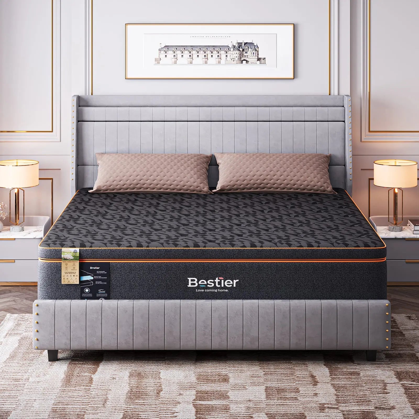12 inch california king gel memory foam mattress Bestier