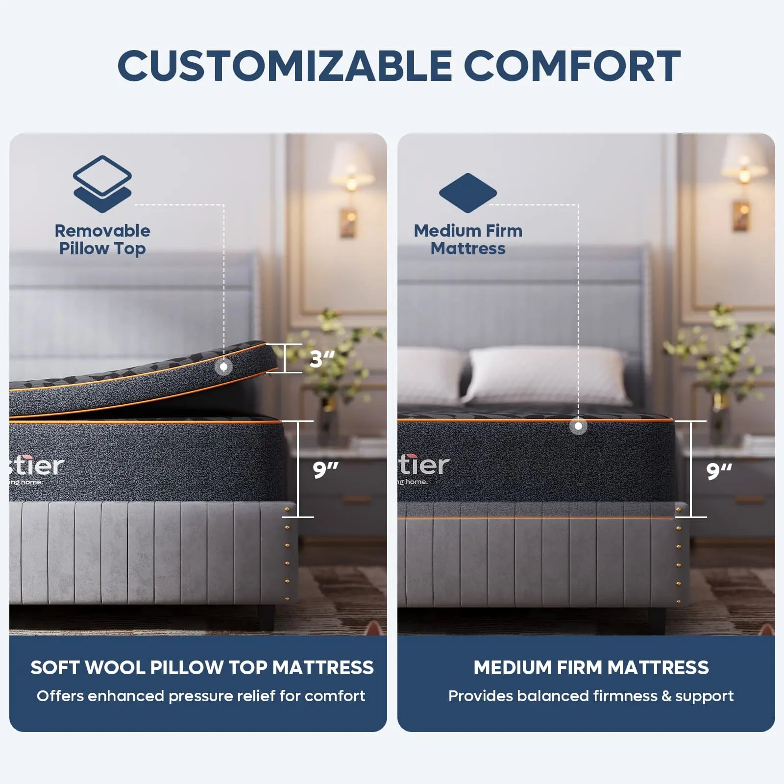 12 inch california king gel memory foam mattress Bestier