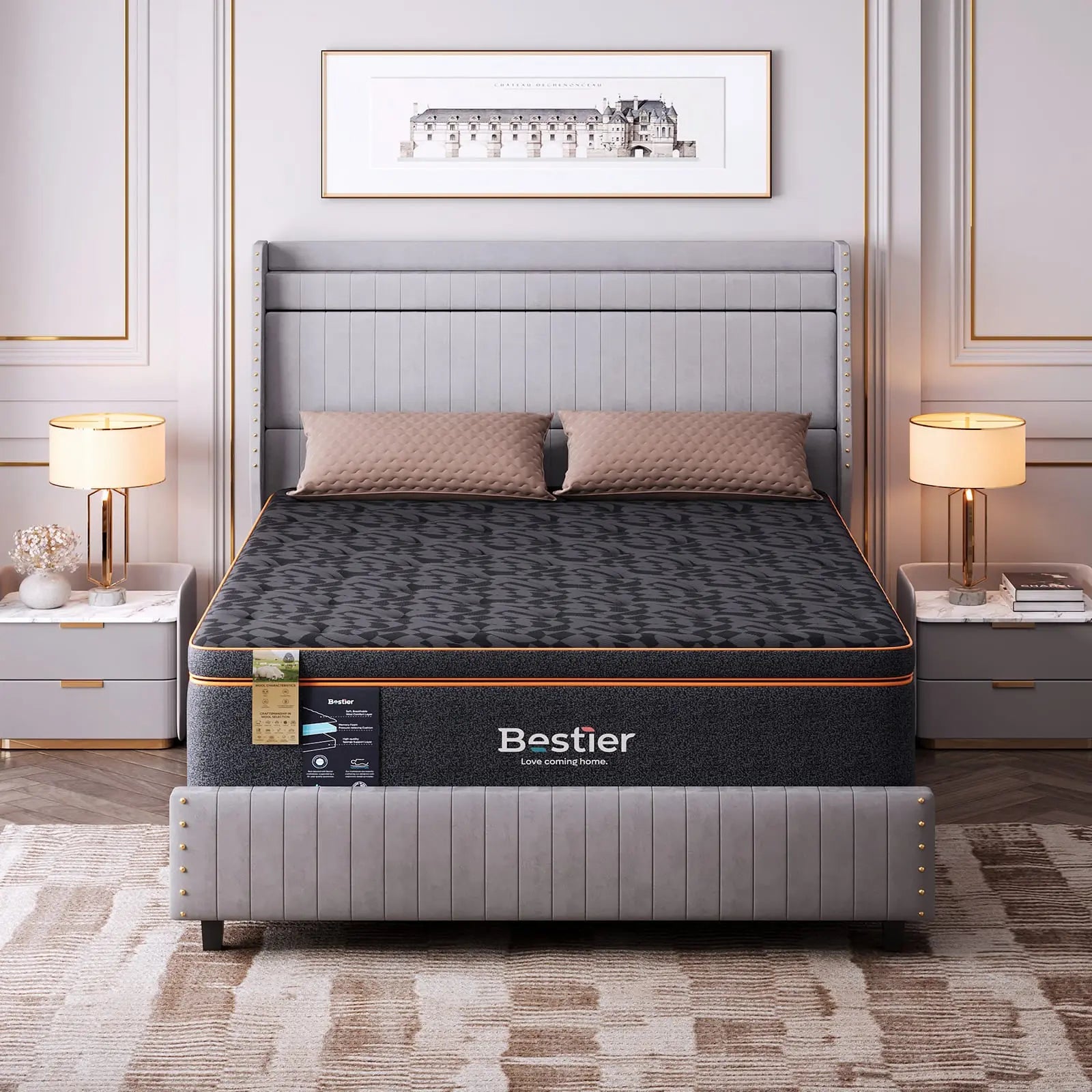 14 inch queen gel memory foam mattress Bestier