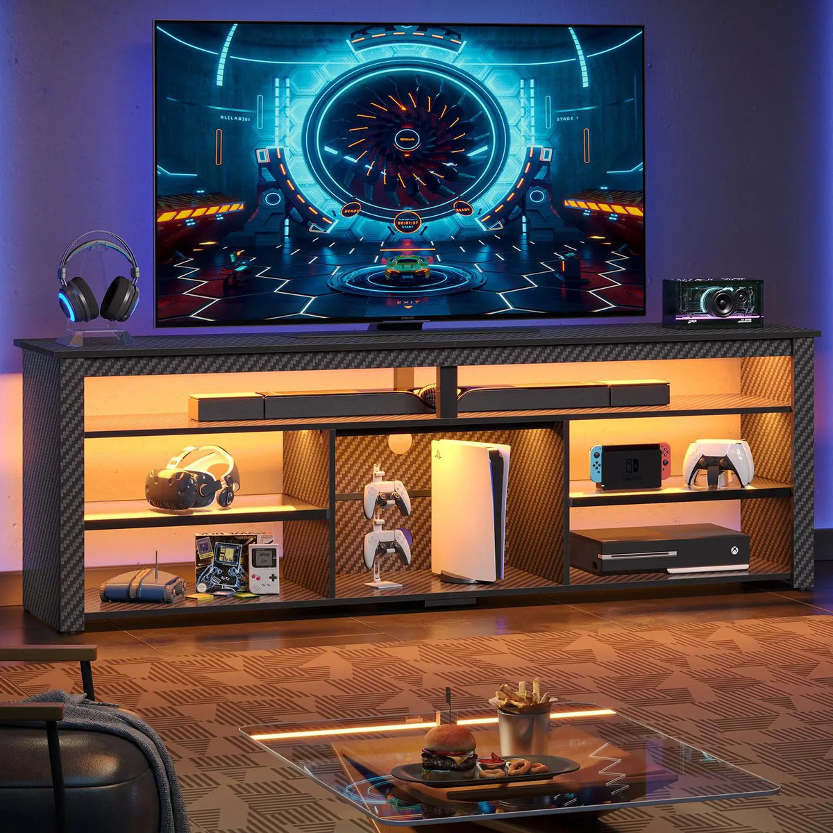 Bestier Tall LED TV Stand for 70/75/80 inch TV Bestier