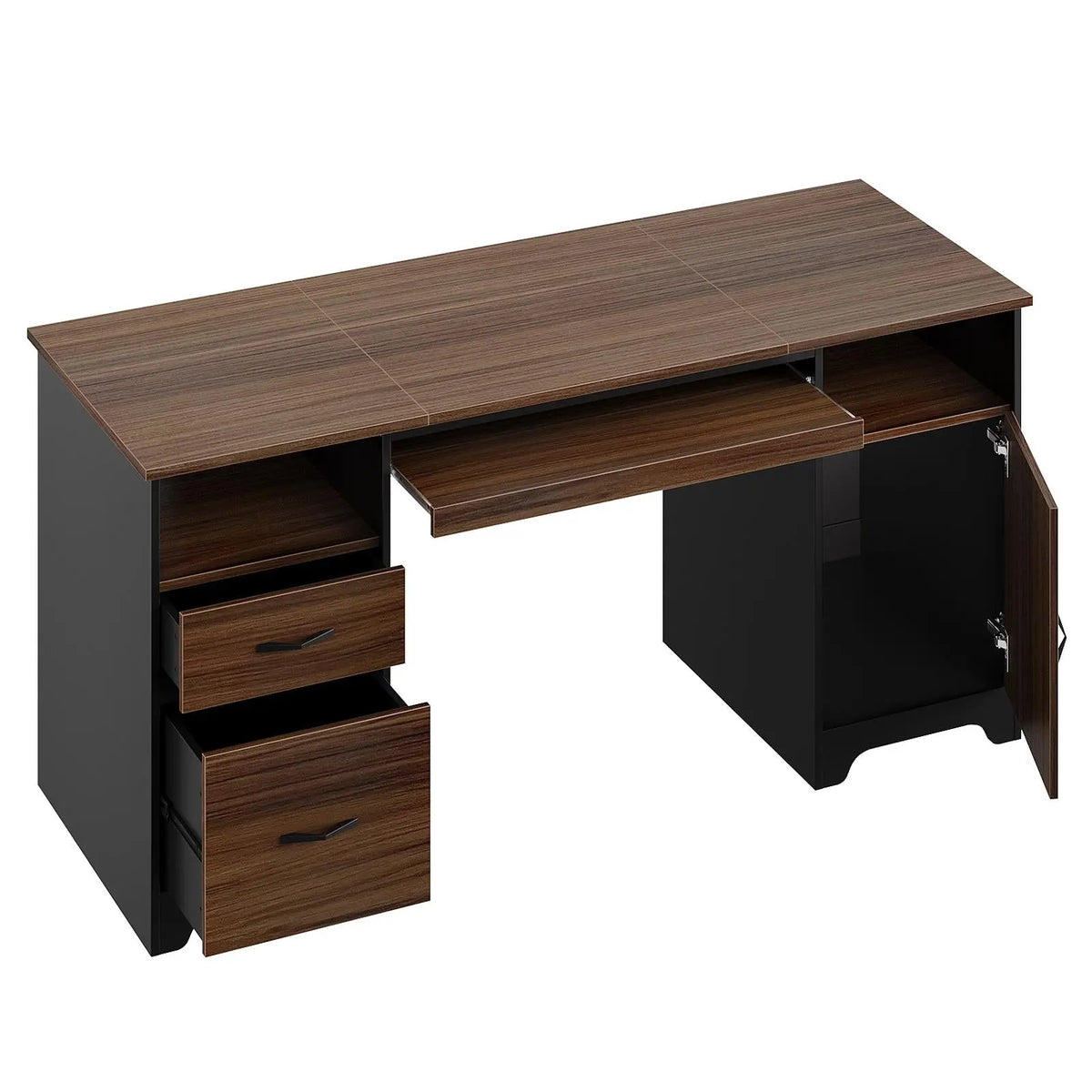 59" Home Office Computer Desk with Drawers, File Cabinet & Keyboard Tray, Executive Workstation Bestier