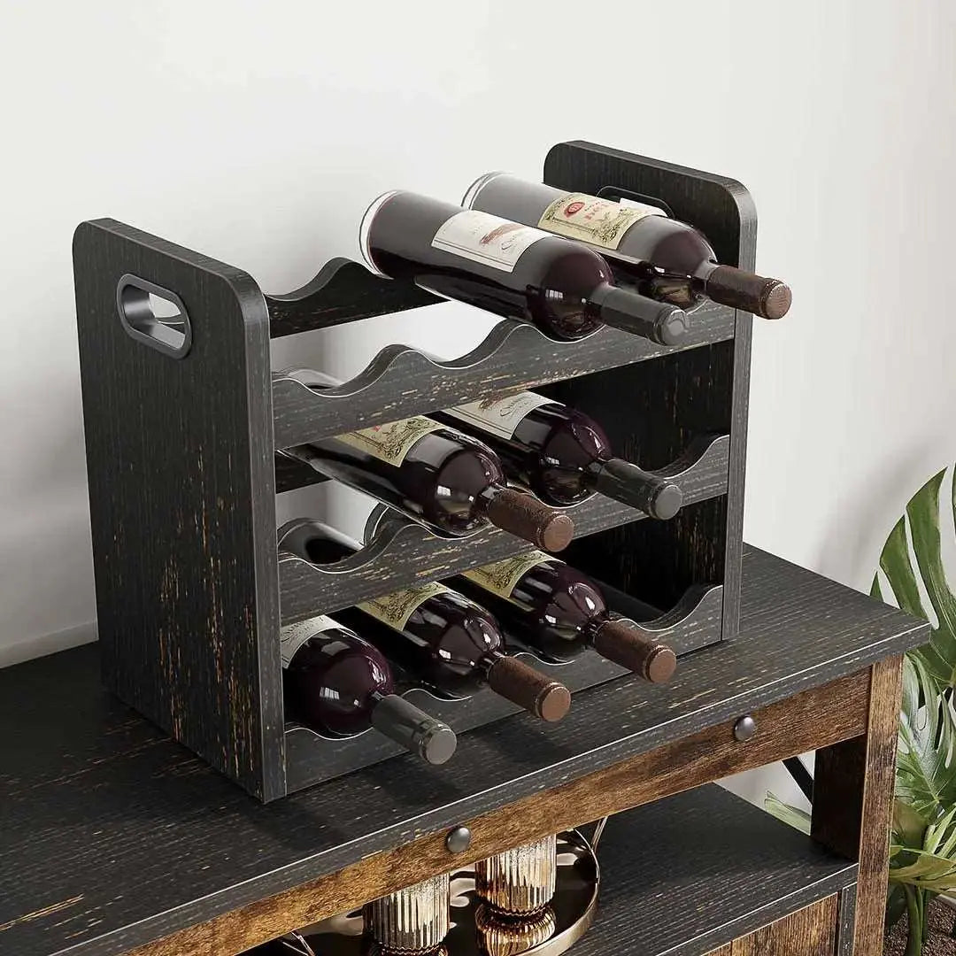 the details of 50'' Bar Cabinet with Removable Wine Rack - Bestier
