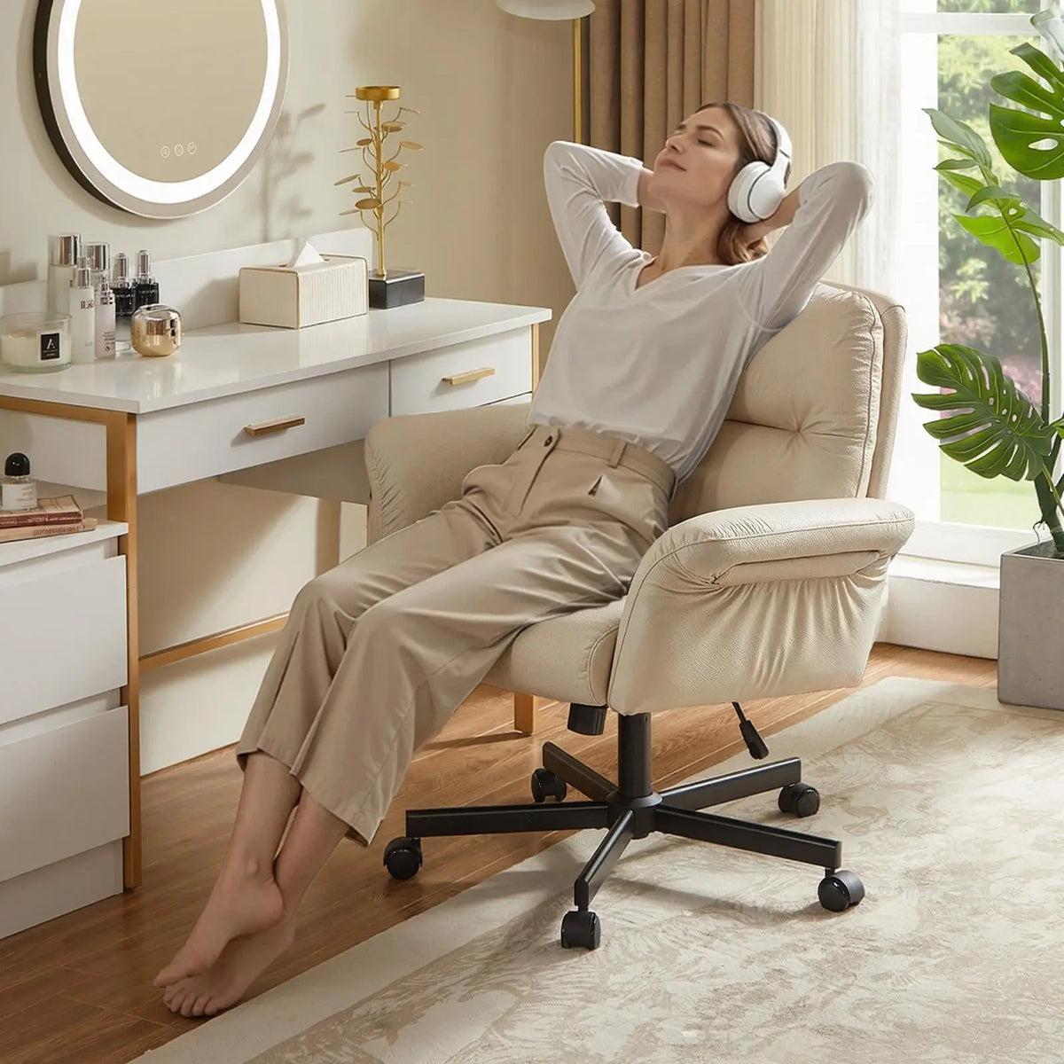 BESTIER Modern Criss Cross Ergonomic Office Desk Chair - 360° Swivel, 5-Position Reversible Flip-Up Arms, Rolling Wheels, Adjustable Backrest, Rock Function, 2 Side Pockets, 21.3”-40.9” Seat Width, Compact Space-Saving (Ergonomic Chairs), Criss Cross Chai Bestier