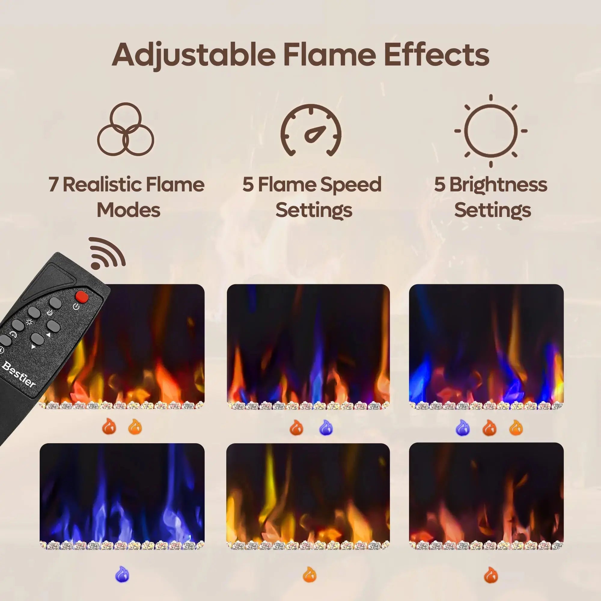 Fireplace TV Stand Remote Bestier