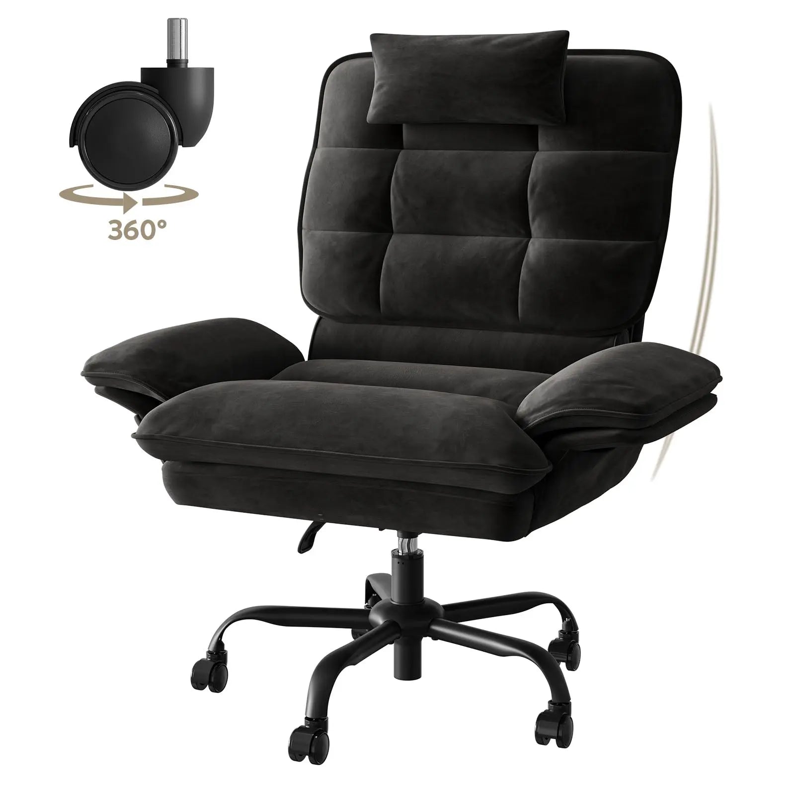 Bestier Big and Tall Executive Office Chair with Flip-Up Arms for Adults, Adjustable Height, Reclining Office Chair with Headrest & Side Pockets Bestier