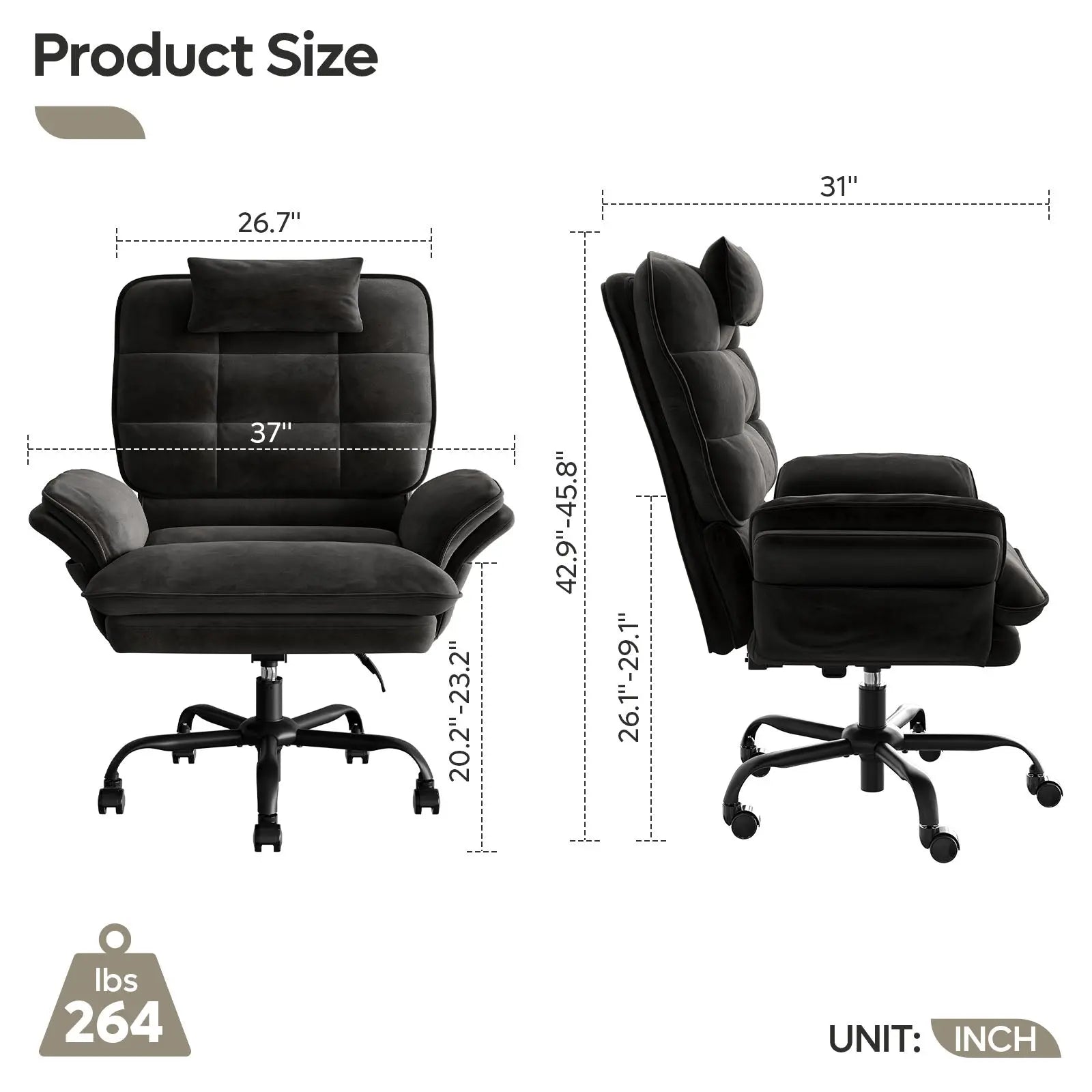 Bestier Big and Tall Executive Office Chair with Flip-Up Arms for Adults, Adjustable Height, Reclining Office Chair with Headrest & Side Pockets Bestier