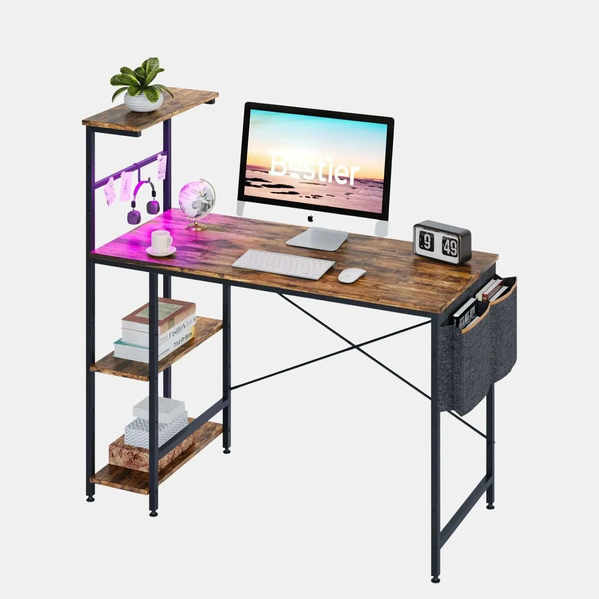 Computer Desk with Shelves & Storage Bag - Bestier - Desk