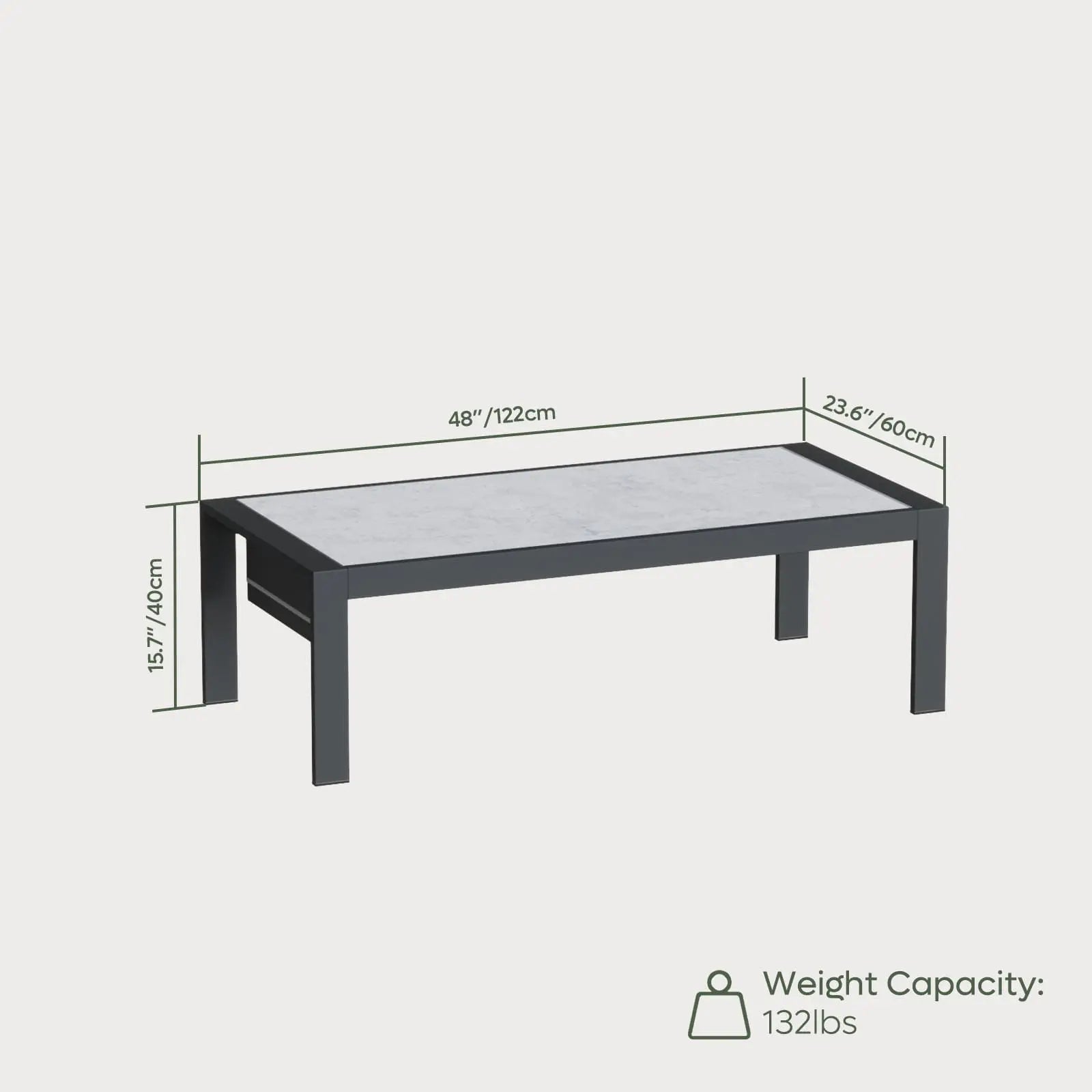led aluminum patio side table Bestier