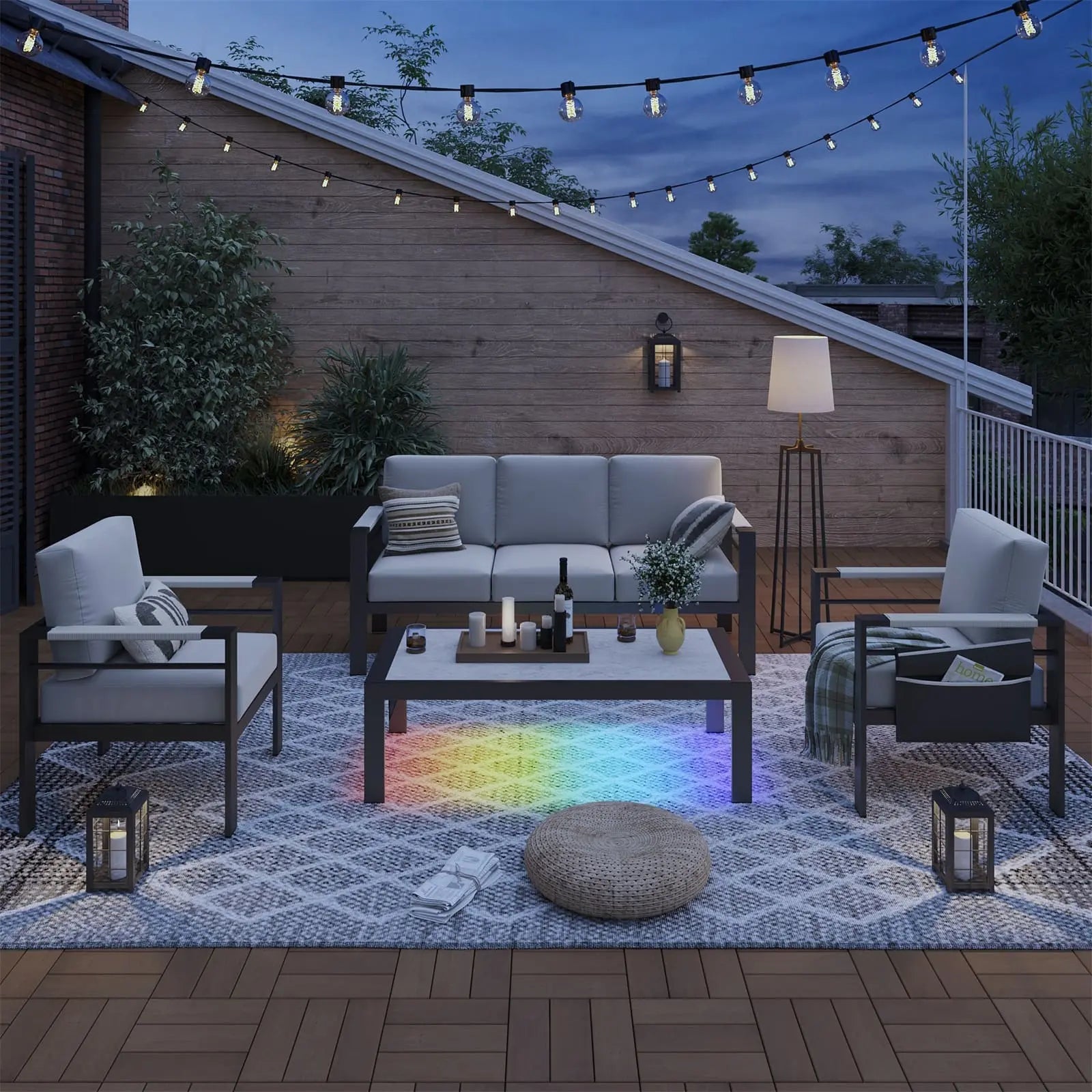 led aluminum patio side table Bestier