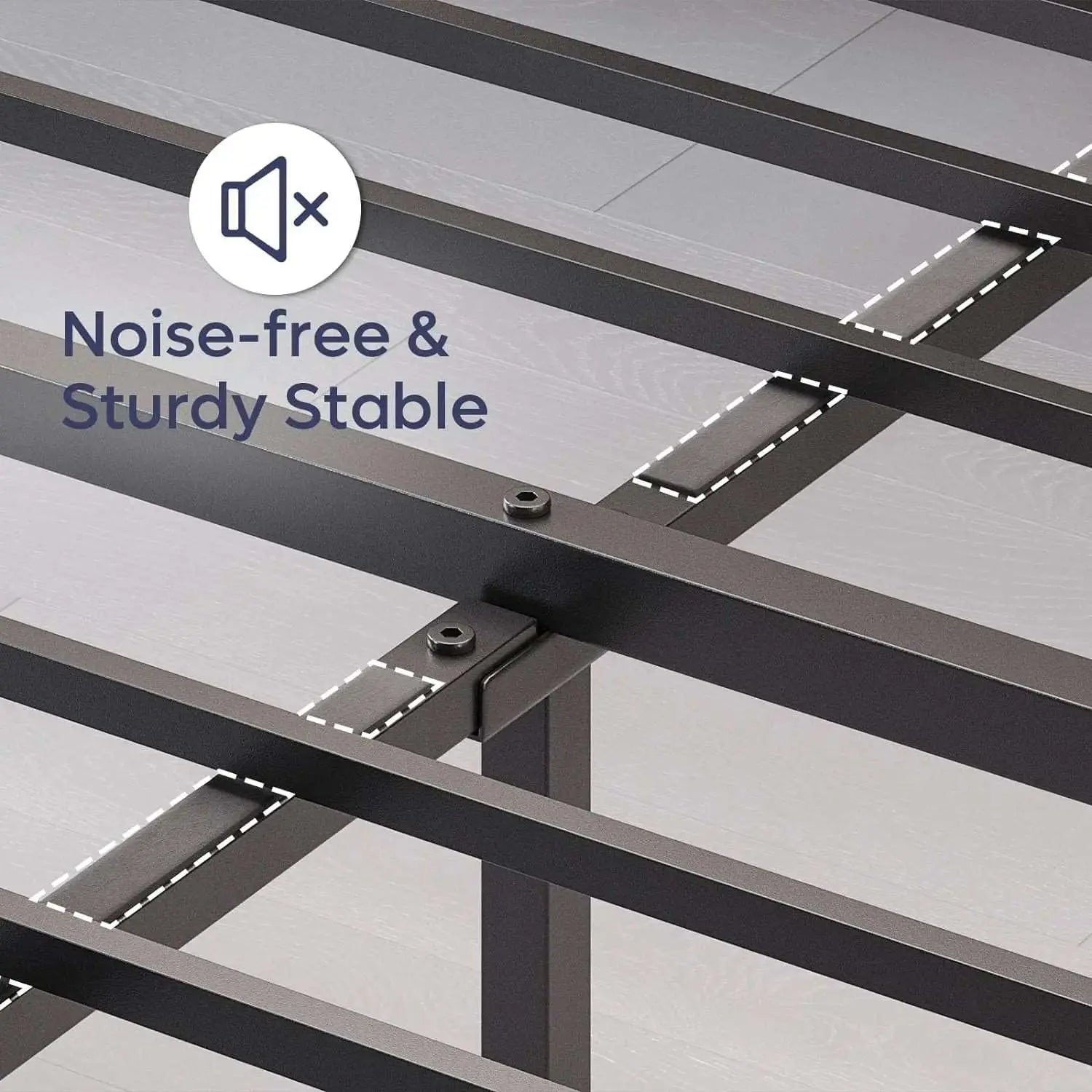Bestier LED Bed Frame is Noise-free &Sturdy Stable