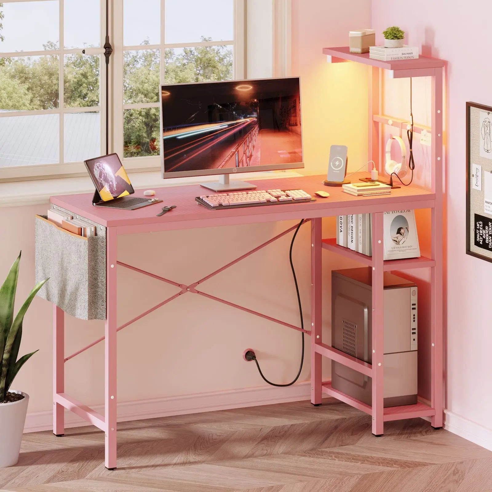44 inch gaming desk with power oulets Bestier