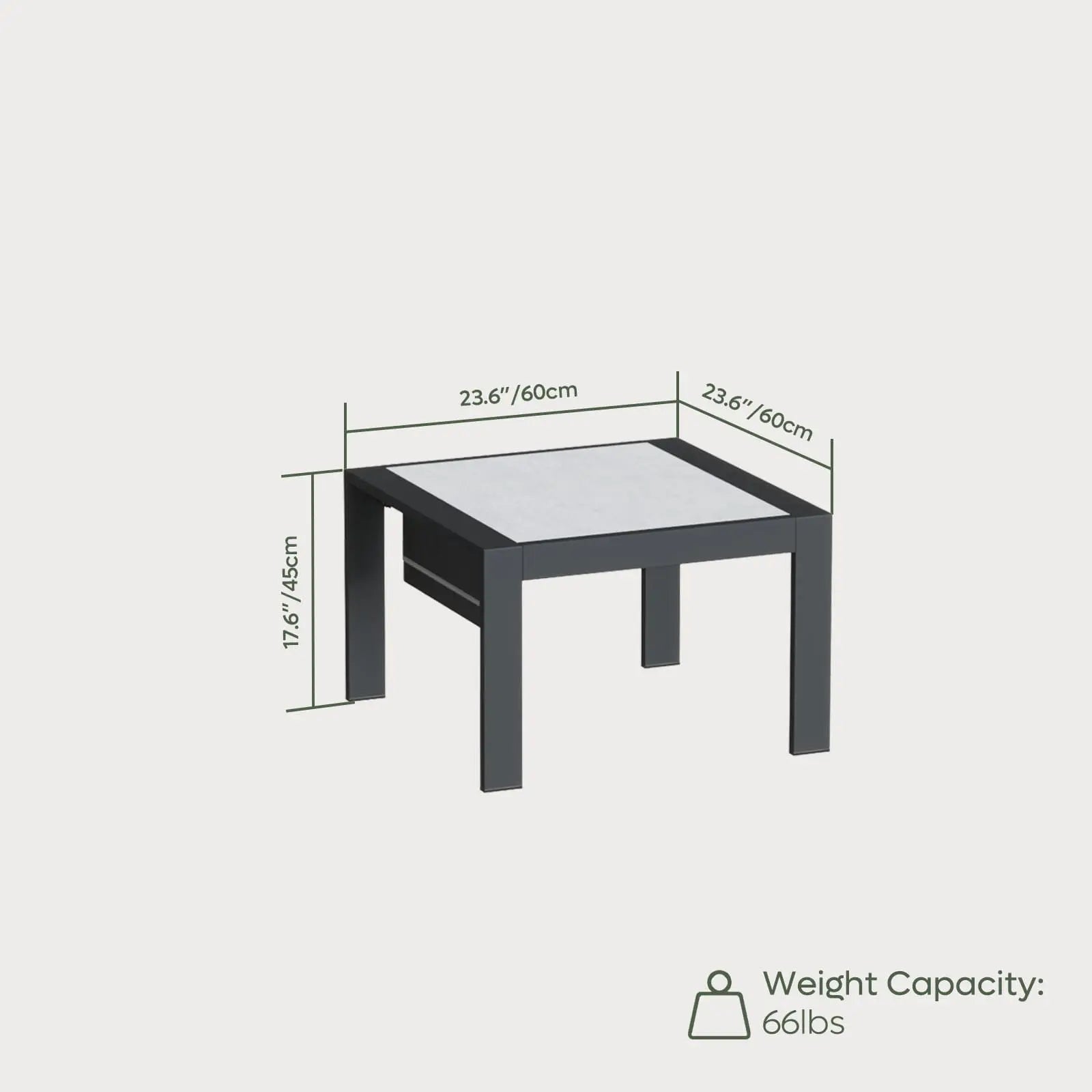 led aluminum patio side table Bestier