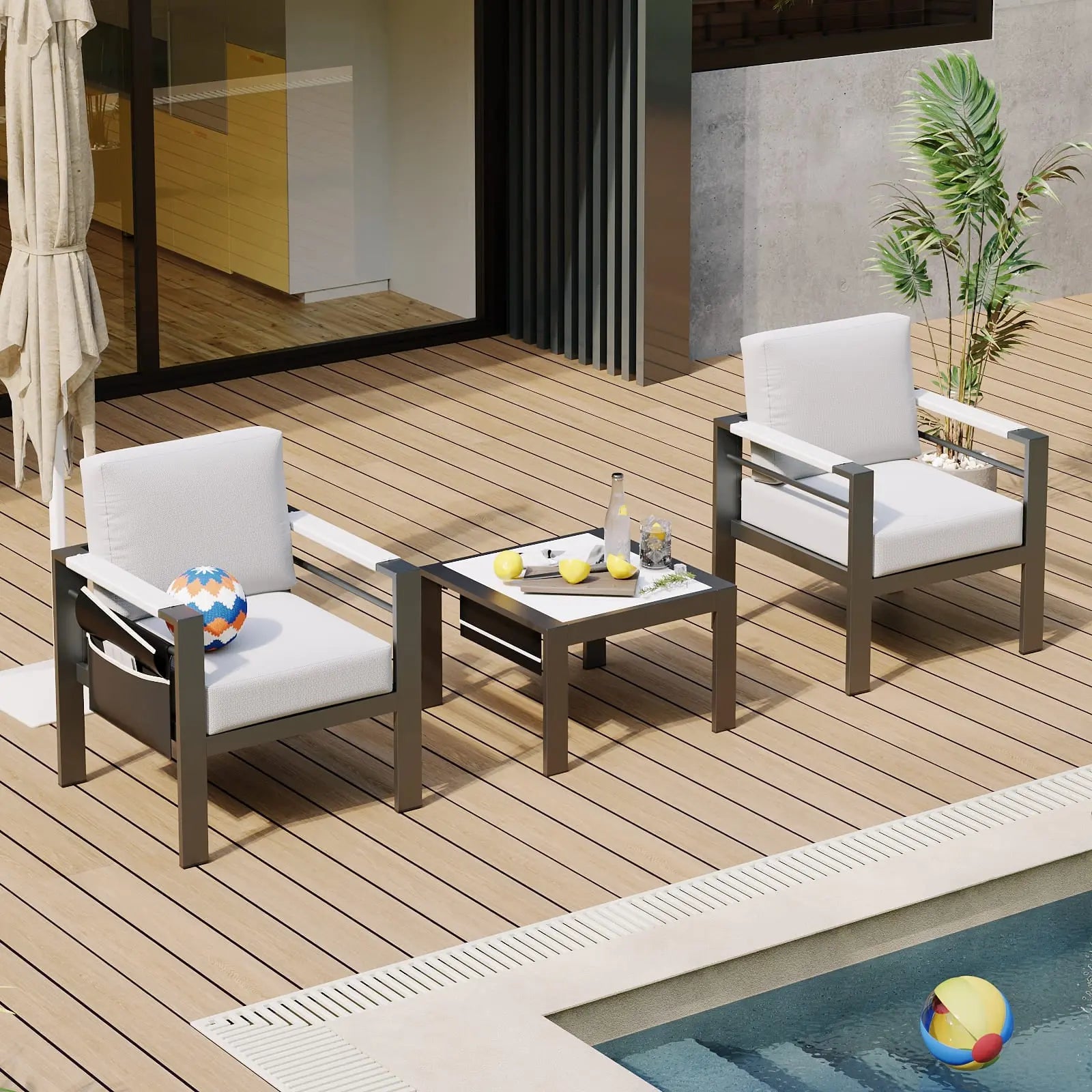 led aluminum patio side table Bestier