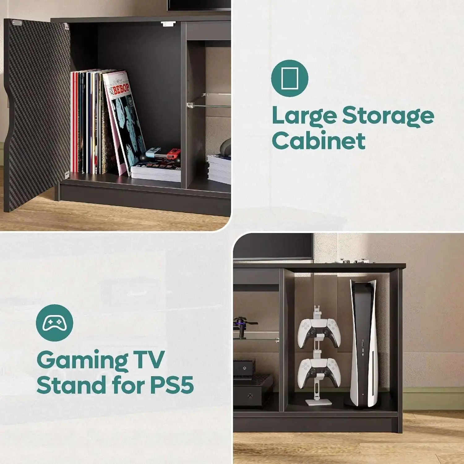 Gaming TV Stand of Black Carbon Fiber