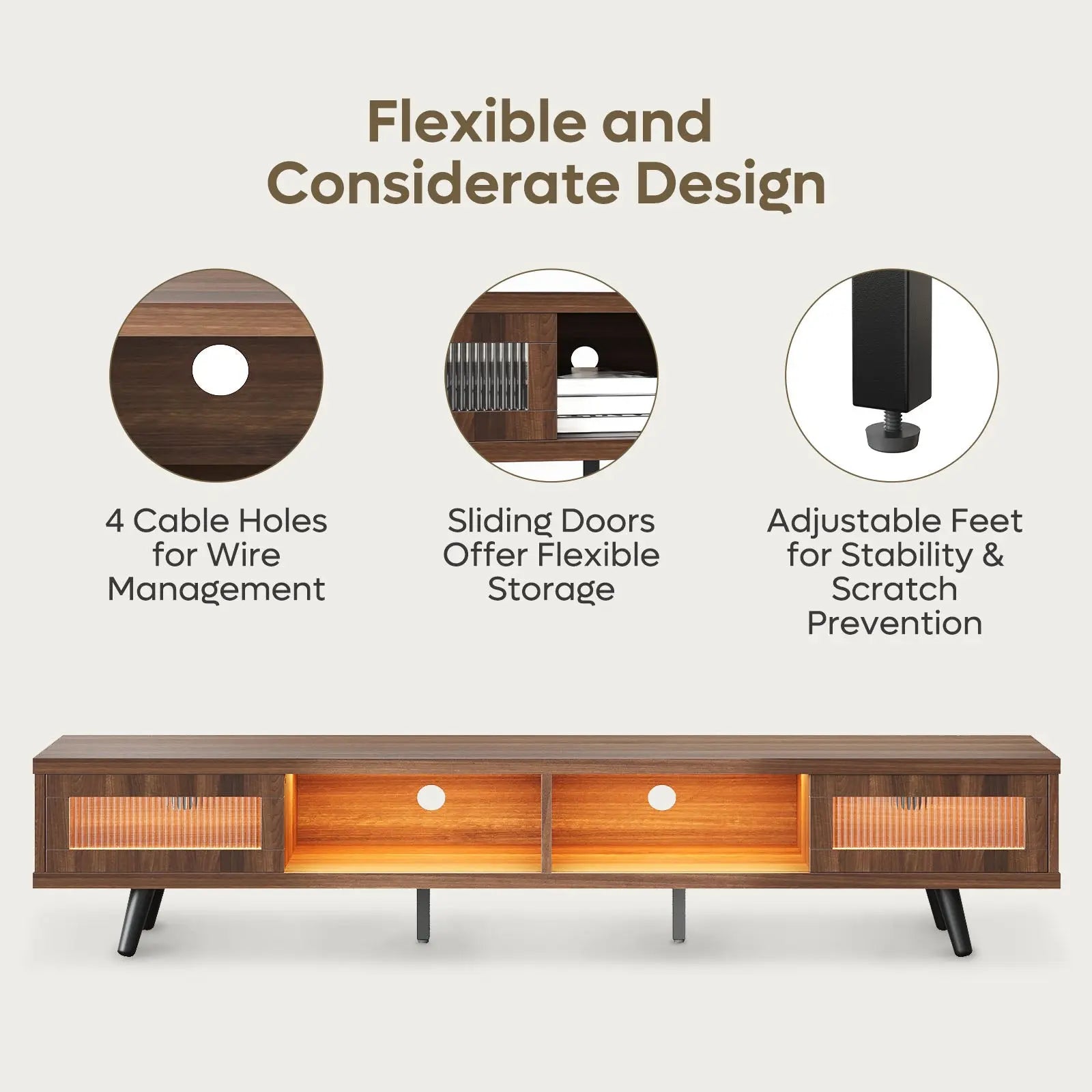 the Ancona Walnut of TV Consoles for Living Room