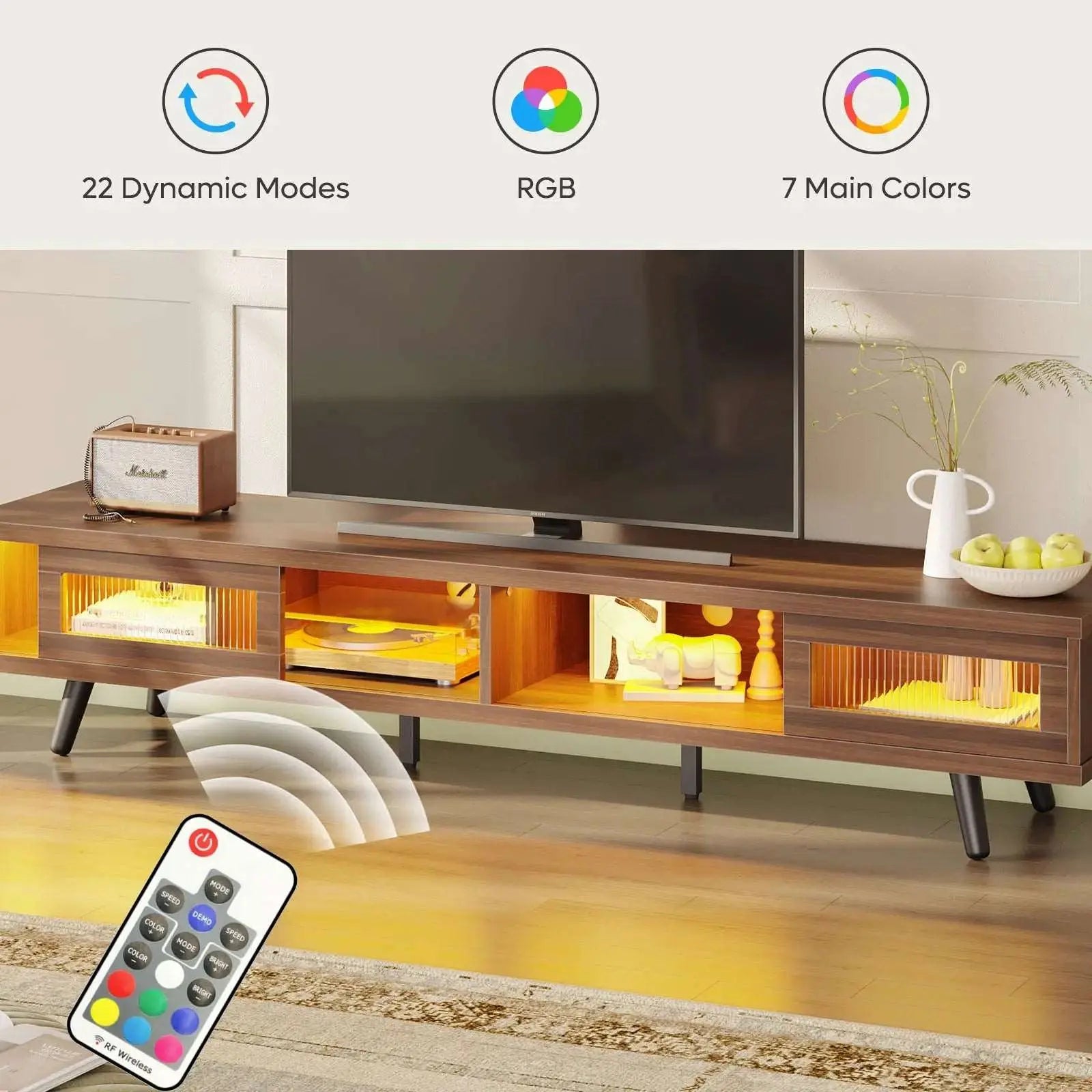 Bestier LED Entertainment Center with Storage