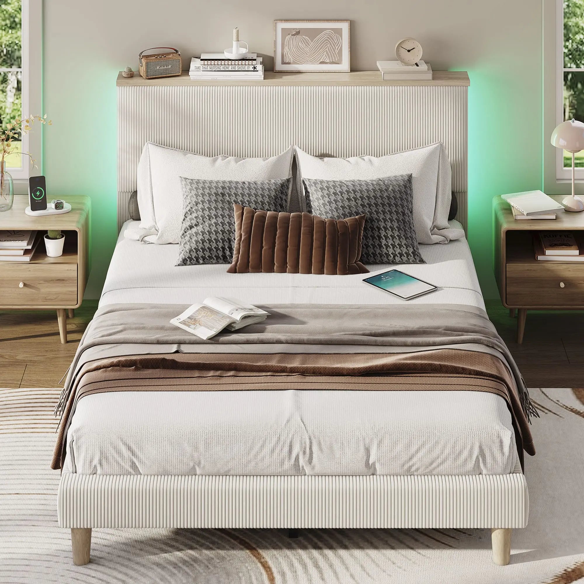 the white queen size bed frame with headboard