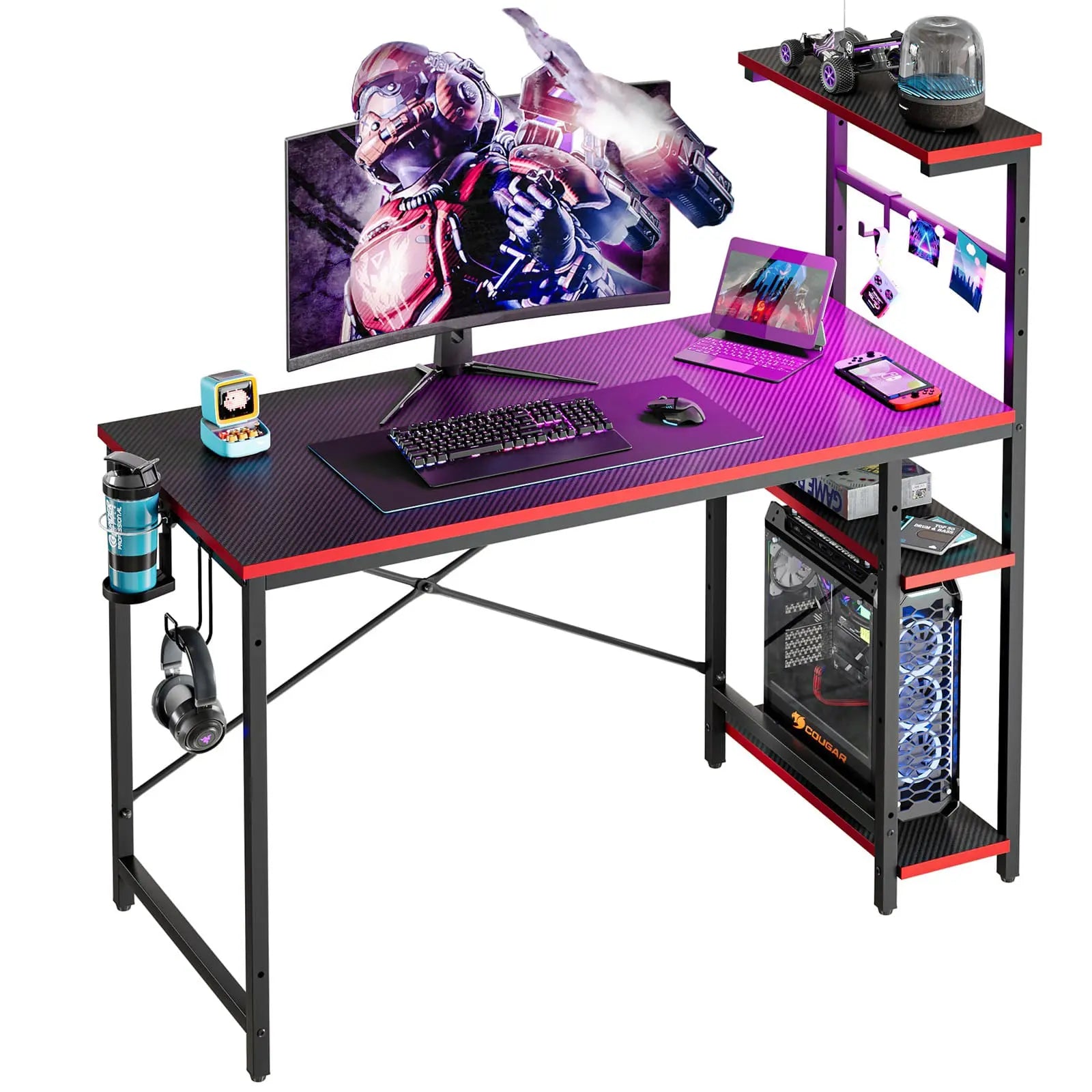 Deals Black Carbon fiber gaming desk