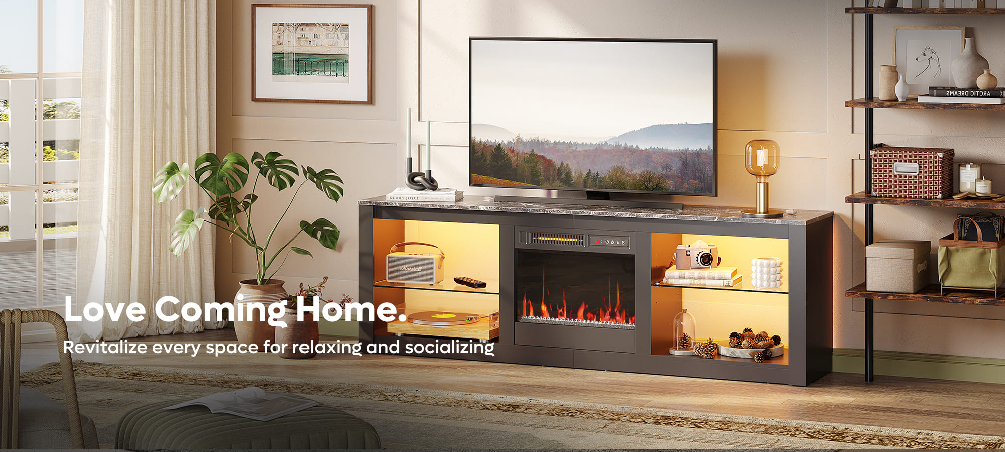 fireplace tv stand