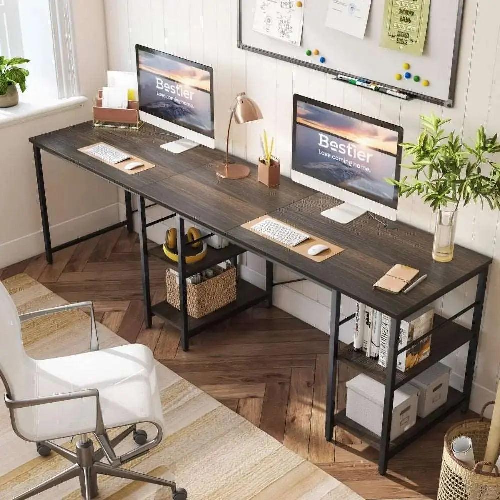 95.2 Inch Two Person L Shaped Reversible Computer Desk - Bestier - Desk