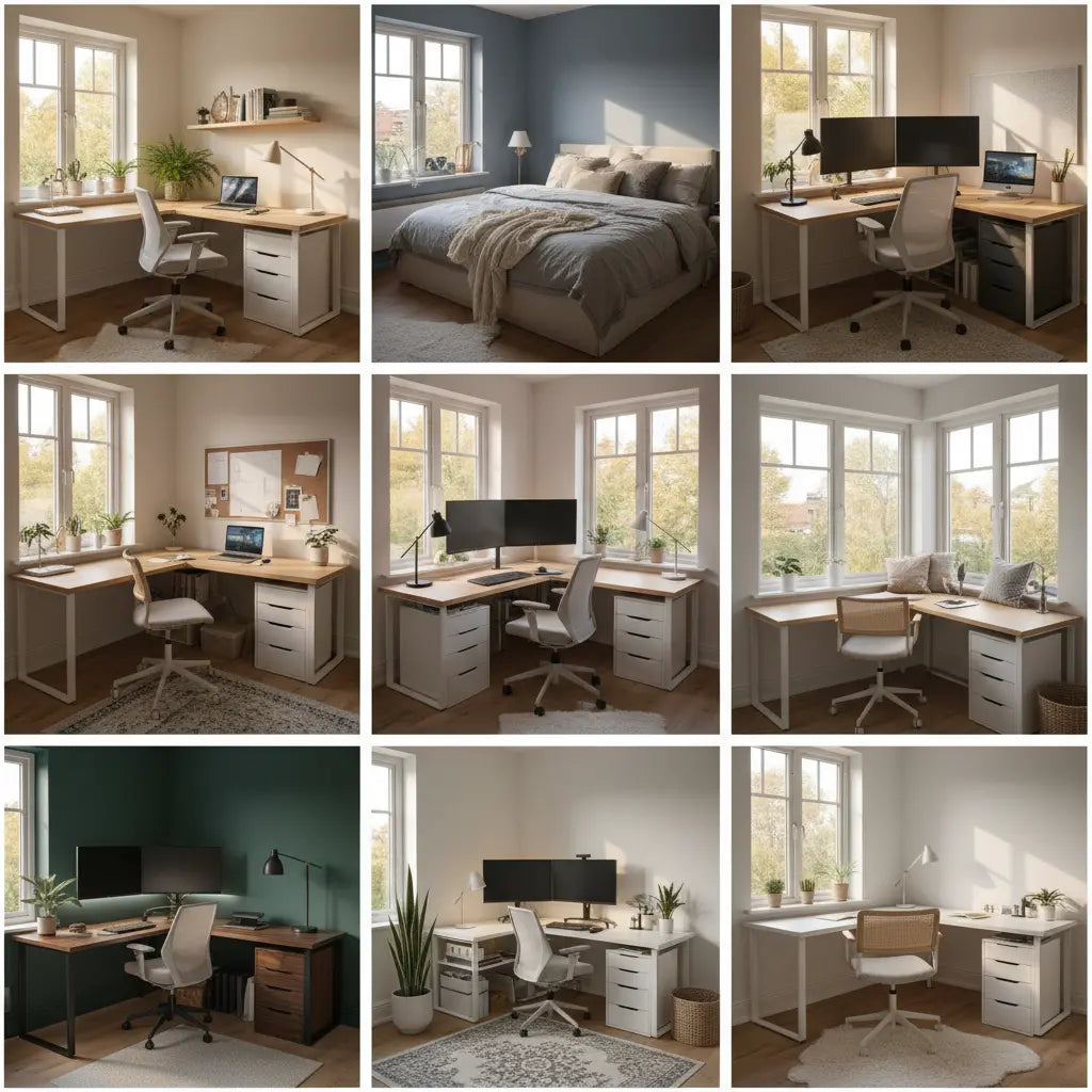 7 L-Shaped Desk Layouts for Small Bedroom Offices cover image