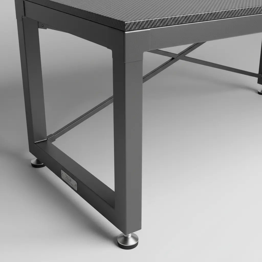 Bestier reinforced steel frame close up showing cross bracing and welds for stability