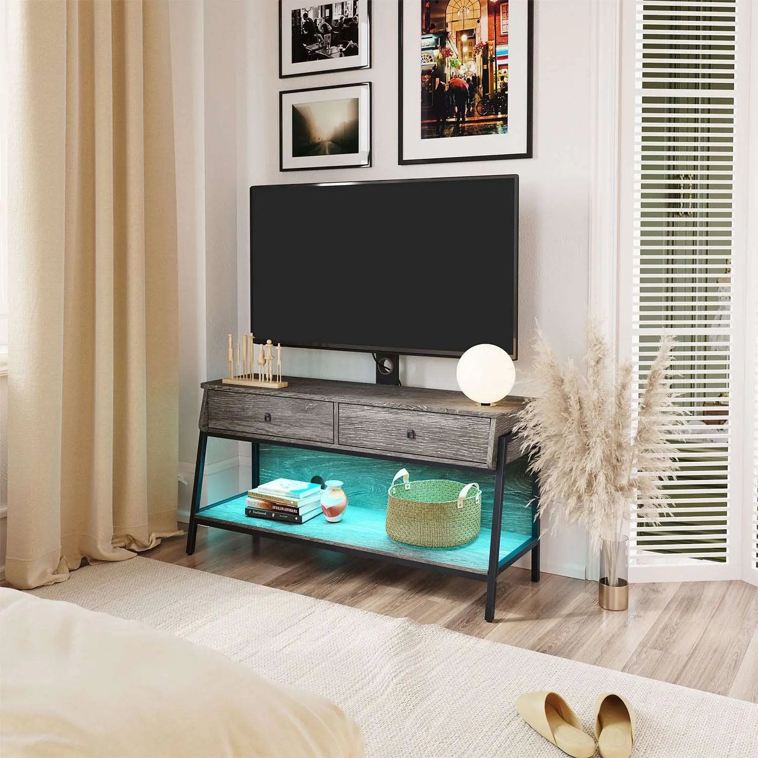 Retro Grey Oak tv stand