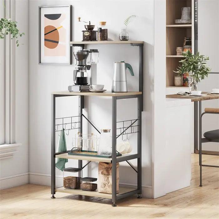 4-Tier Kitchen Bakers Rack with Wheels