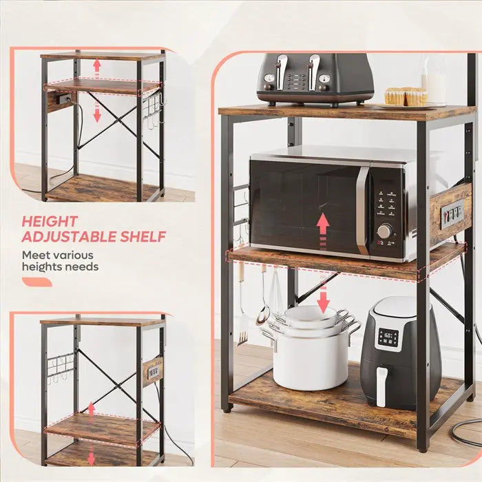 the Microwave Stand'height can be adjusted