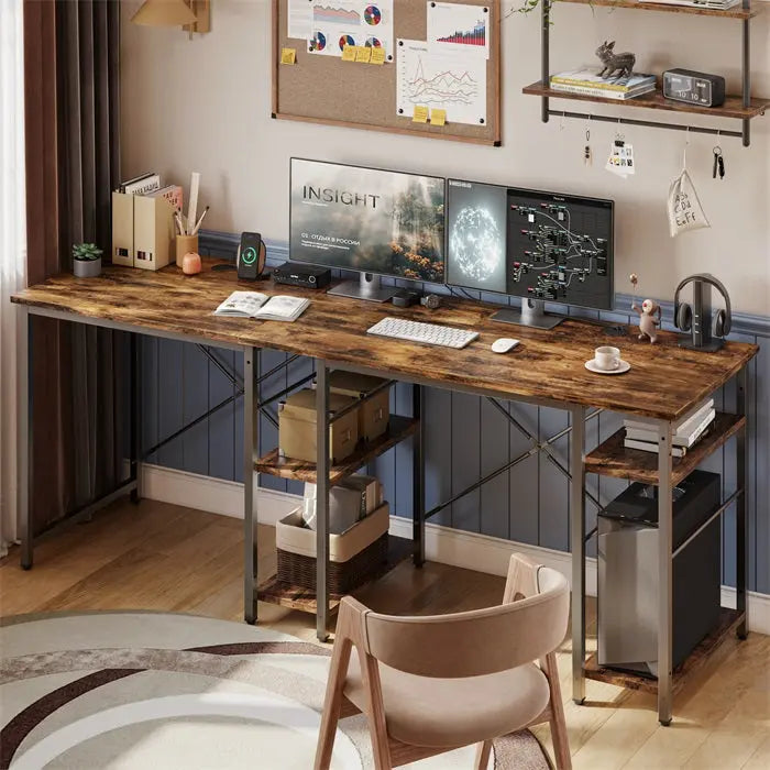 47'' Reversible Corner L Shaped Computer Desk of Rustic Brown is so beautiful