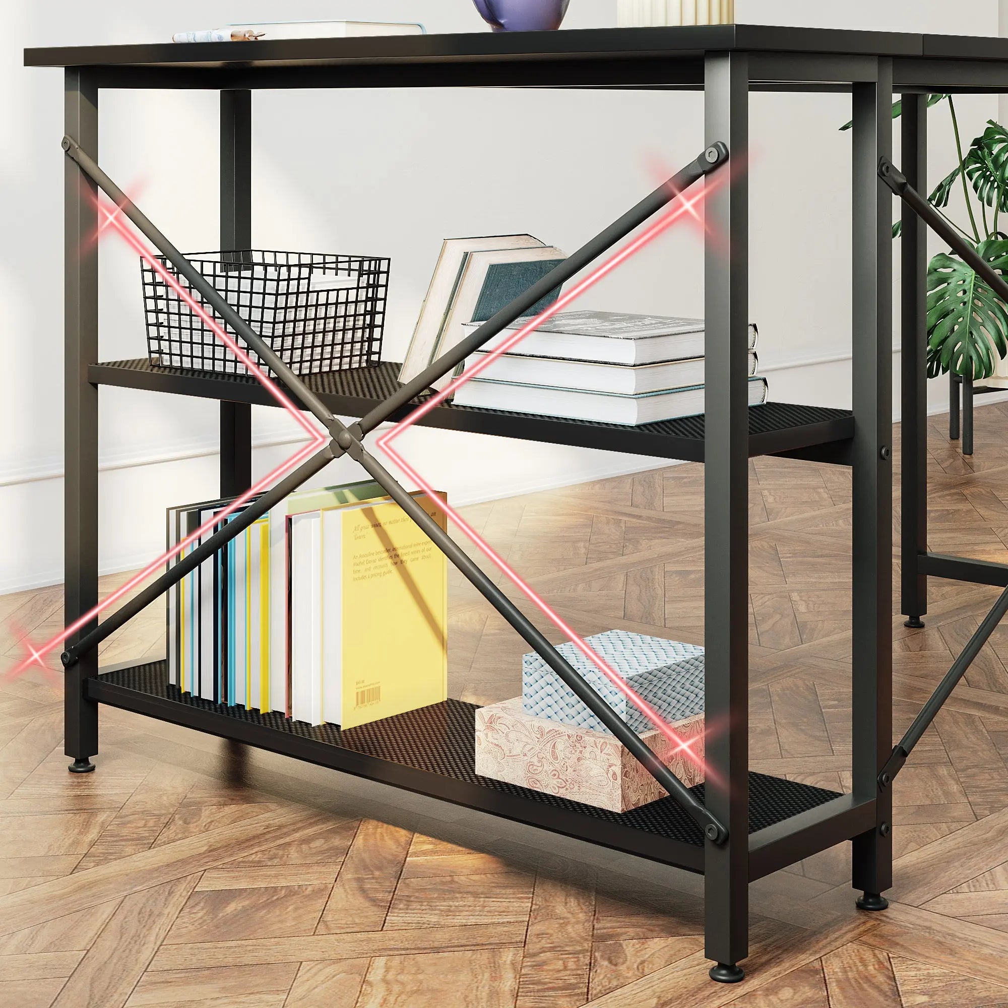 Bestier 47-inch Small L Shaped Desk with Storage Shelves Corner Gaming Computer Desk Bestier