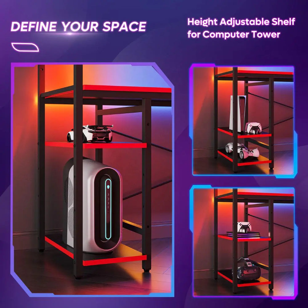 Bestier 61 Inch Gaming Desk with Shelves