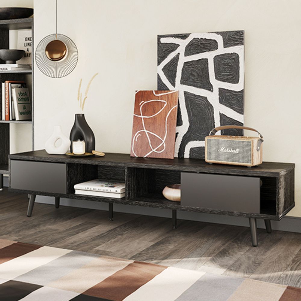 a black tv stand