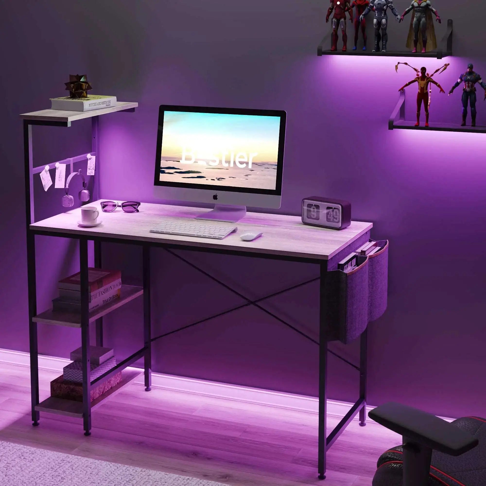 Computer Desk with Shelves & Storage Bag - Bestier - Desk