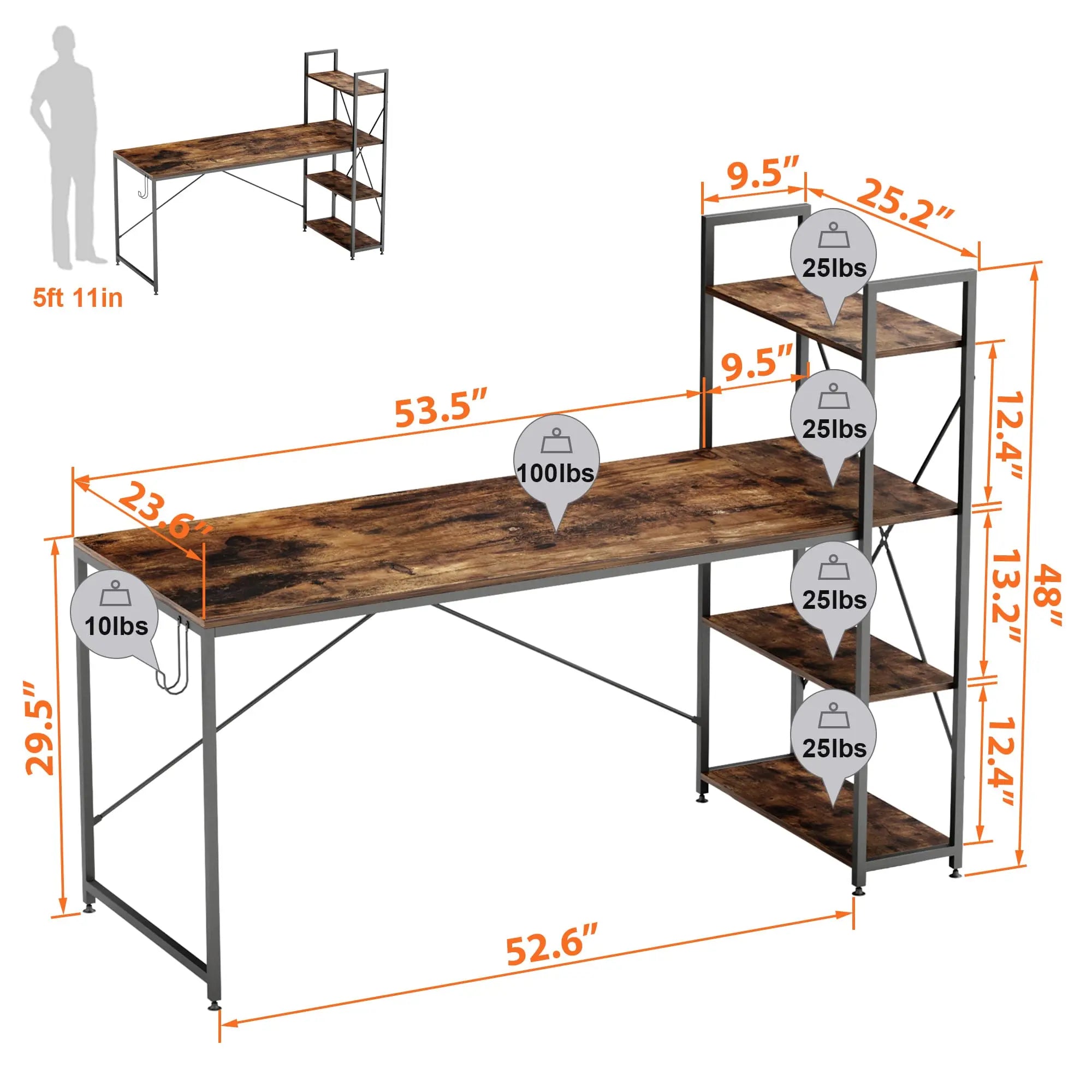 computer office desk with steel frame Bestier