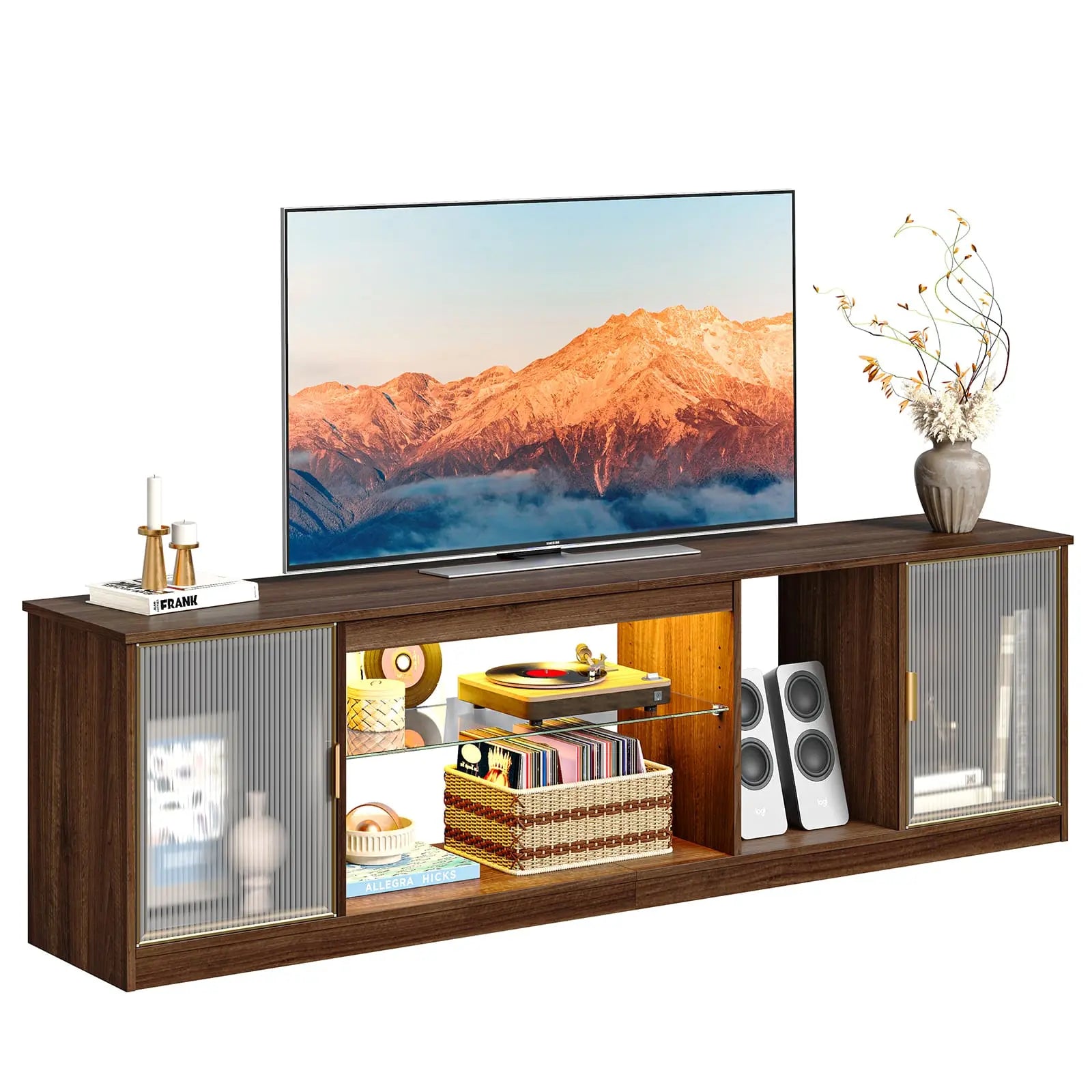 71 inch led tv stand with adjustable shelves Bestier