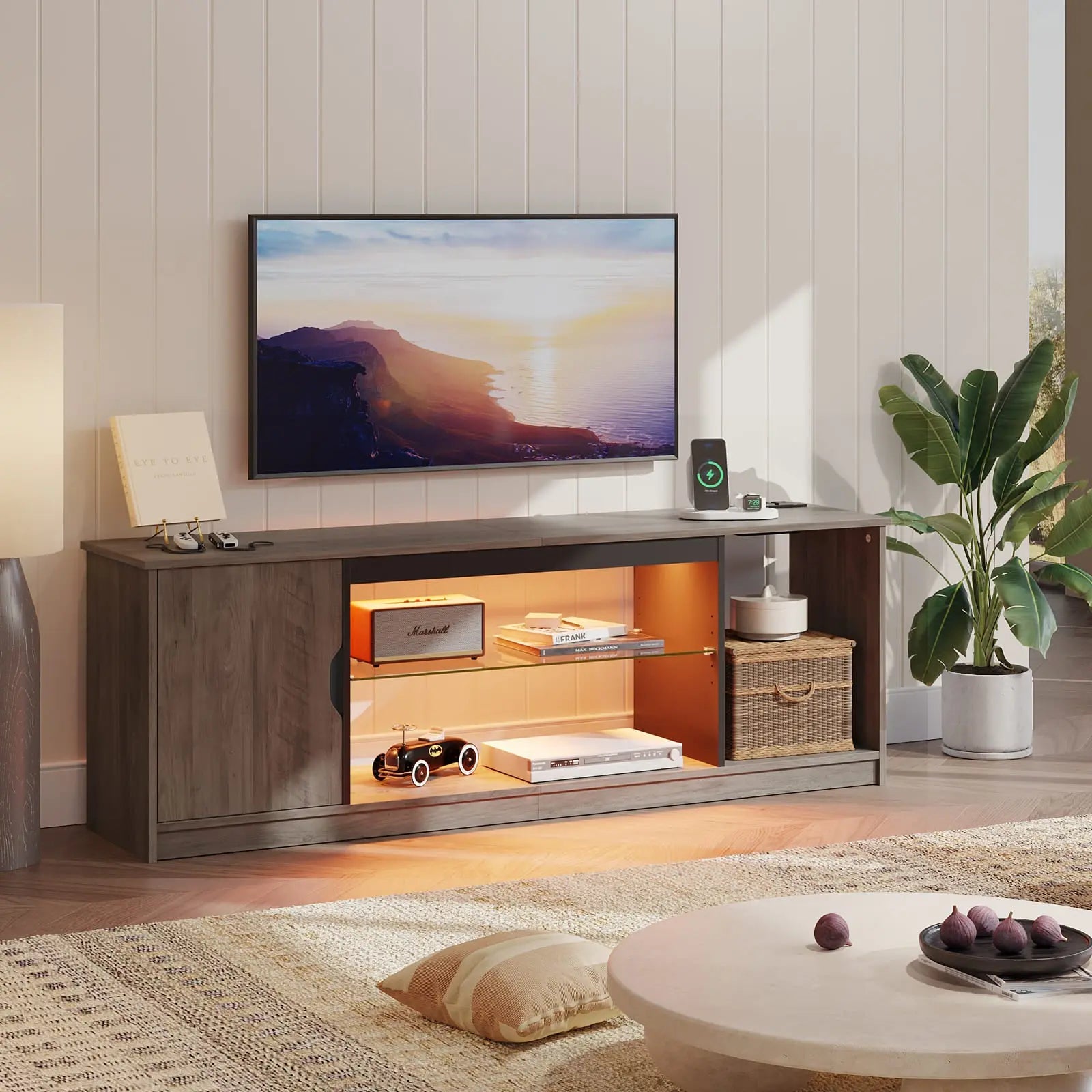 70 inch tv stand with electric fireplace Bestier