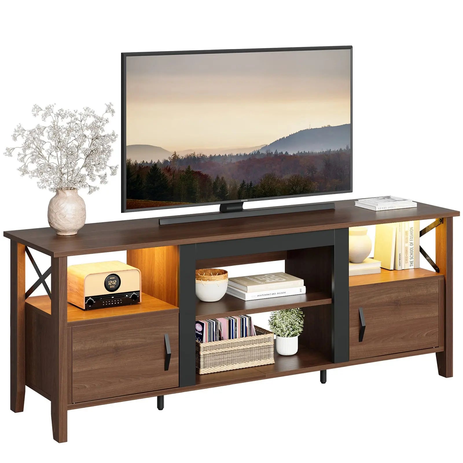 farmhouse tv stand for 70 inch tv Bestier