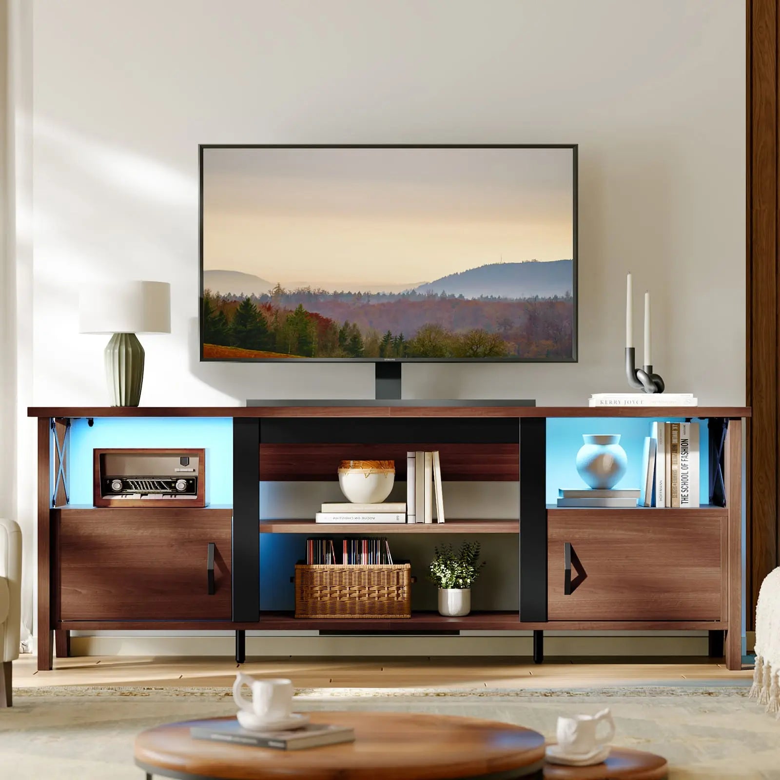 farmhouse tv stand for 70 inch tv Bestier