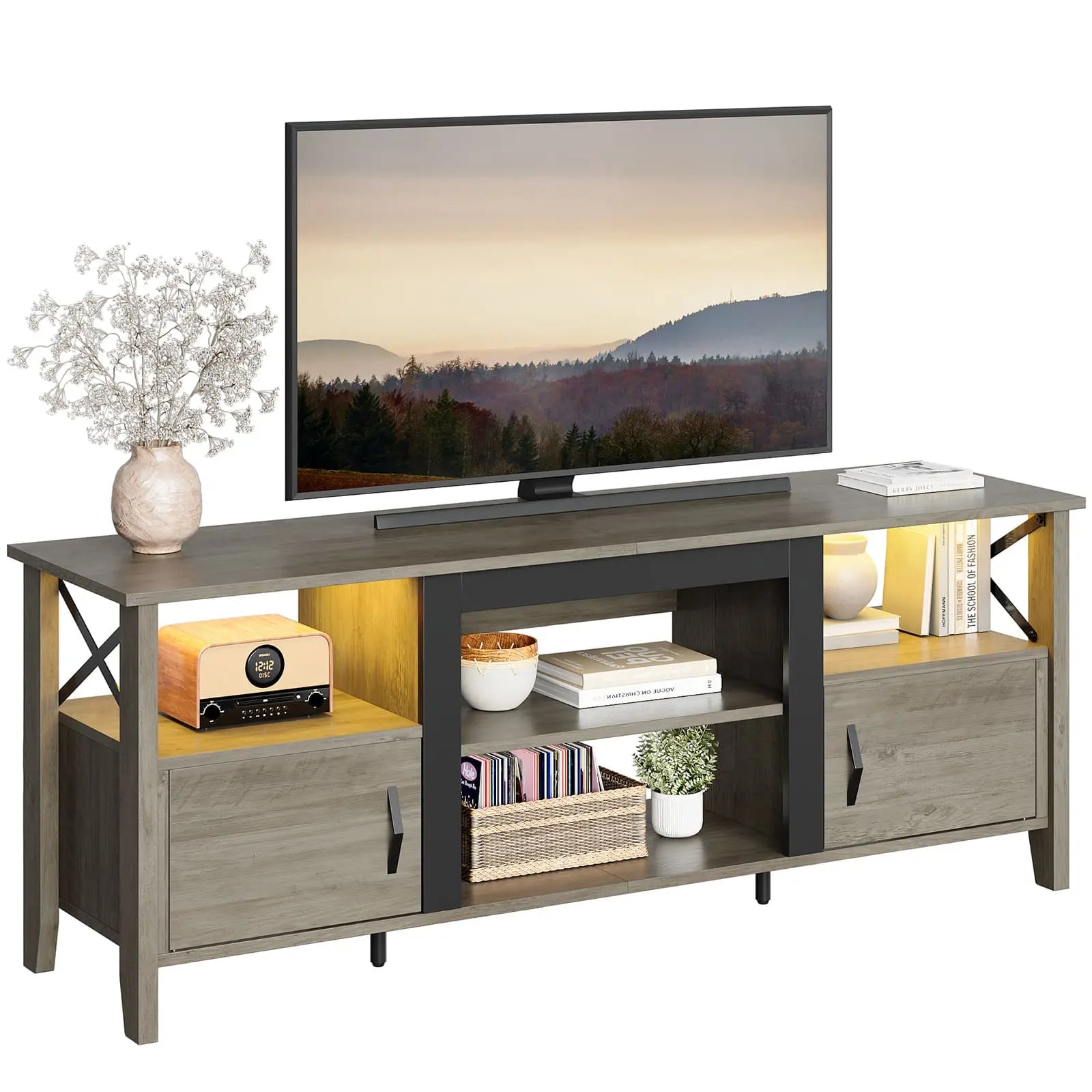 farmhouse tv stand for 70 inch tv Bestier