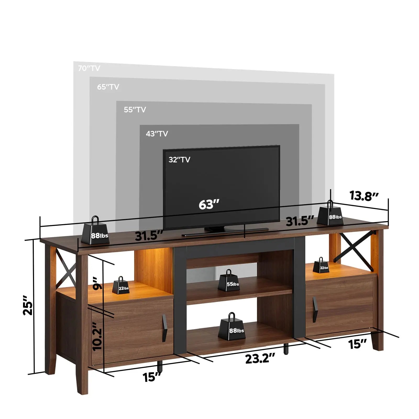 farmhouse tv stand for 70 inch tv Bestier