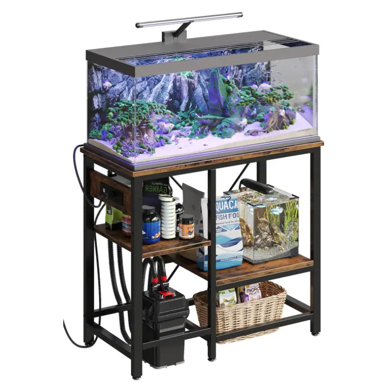 the smaller fish tank stand in the white background