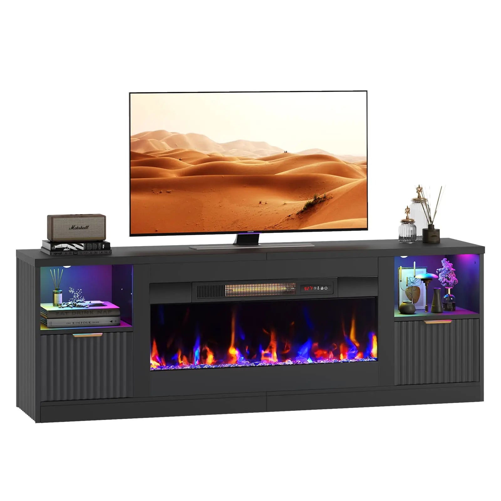 71 inch tv stand with electric fireplace Bestier