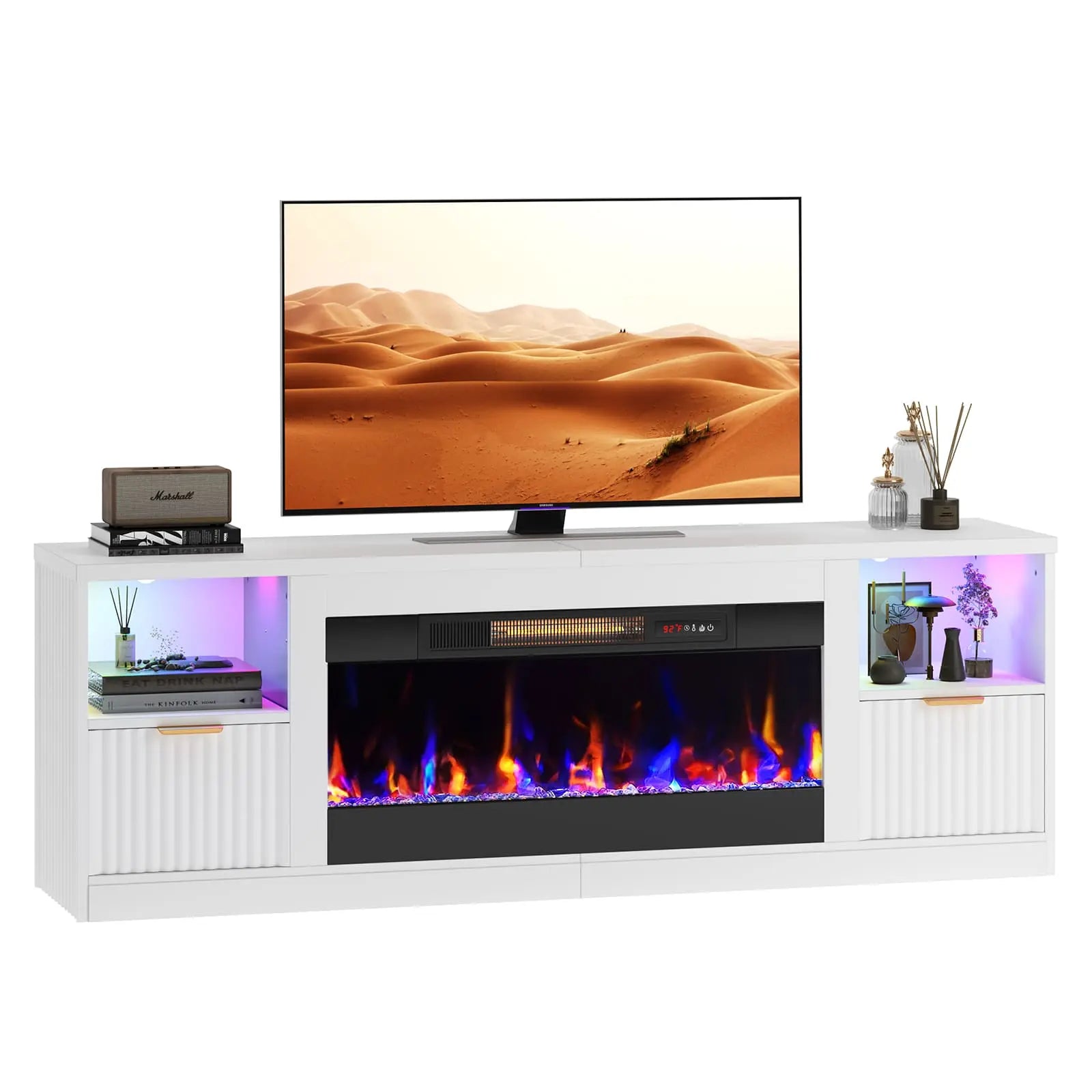 71 inch tv stand with electric fireplace Bestier