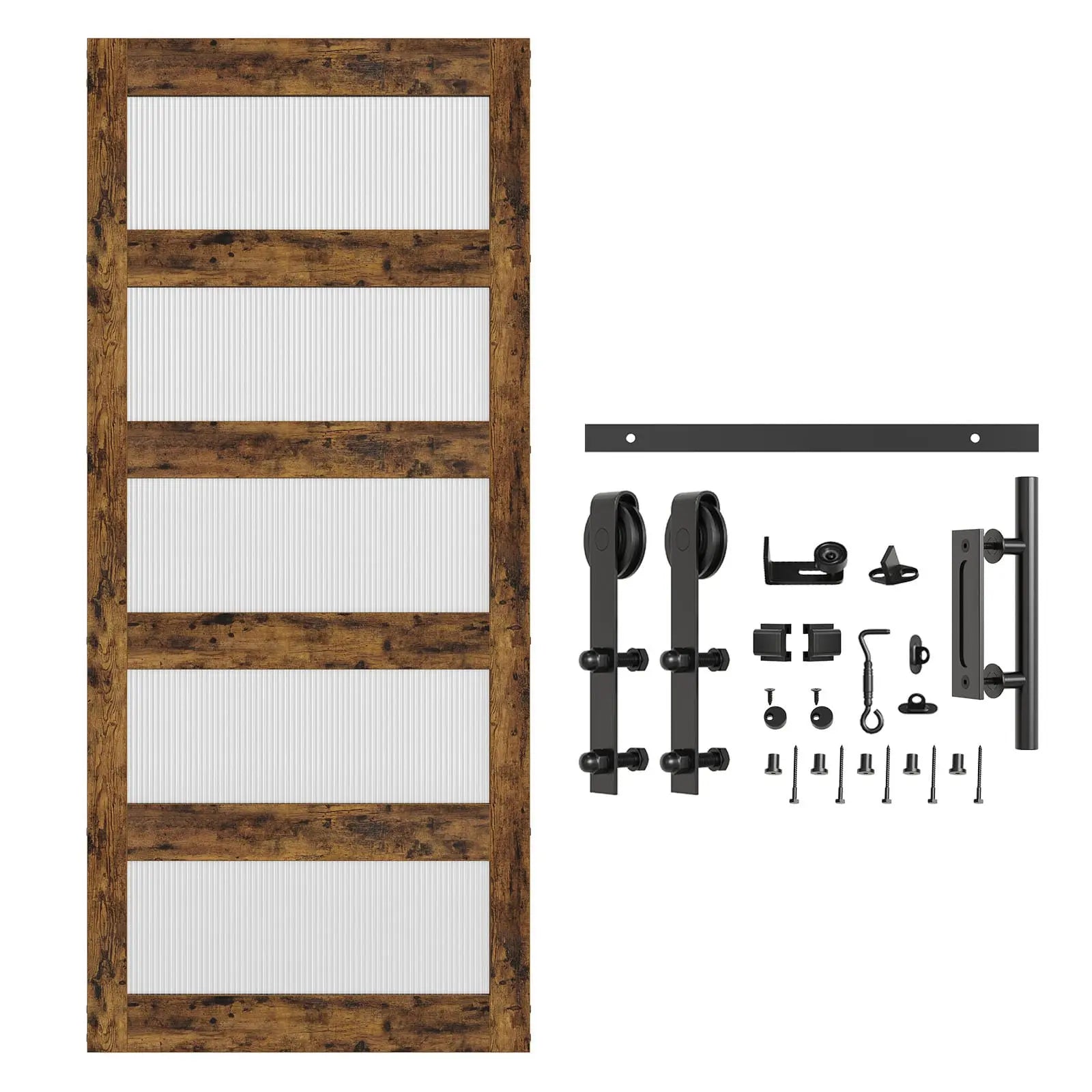 36inch x 84inch fluted glass barn door Bestier