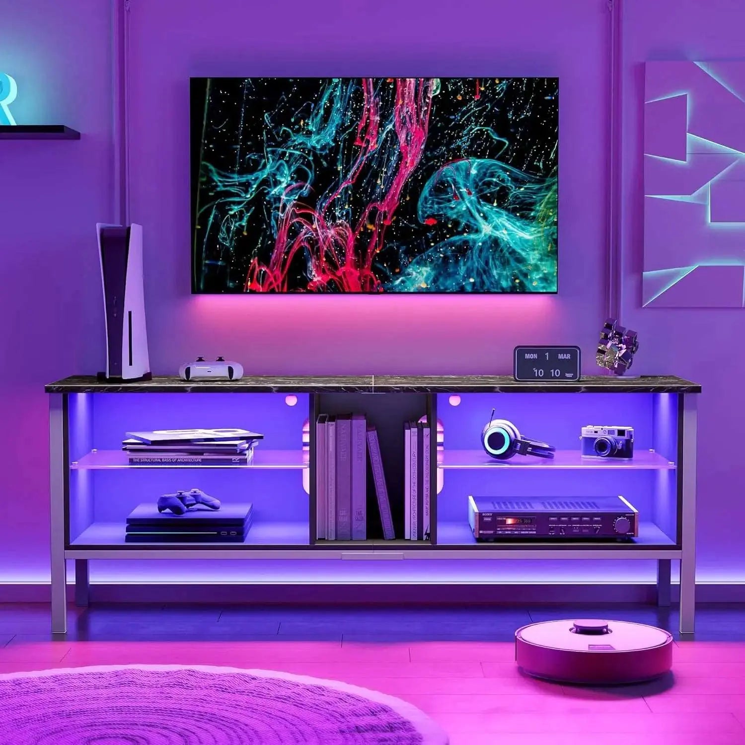 Bestier LED TV Stand Perfect Solution for 65 70 Inch TVs