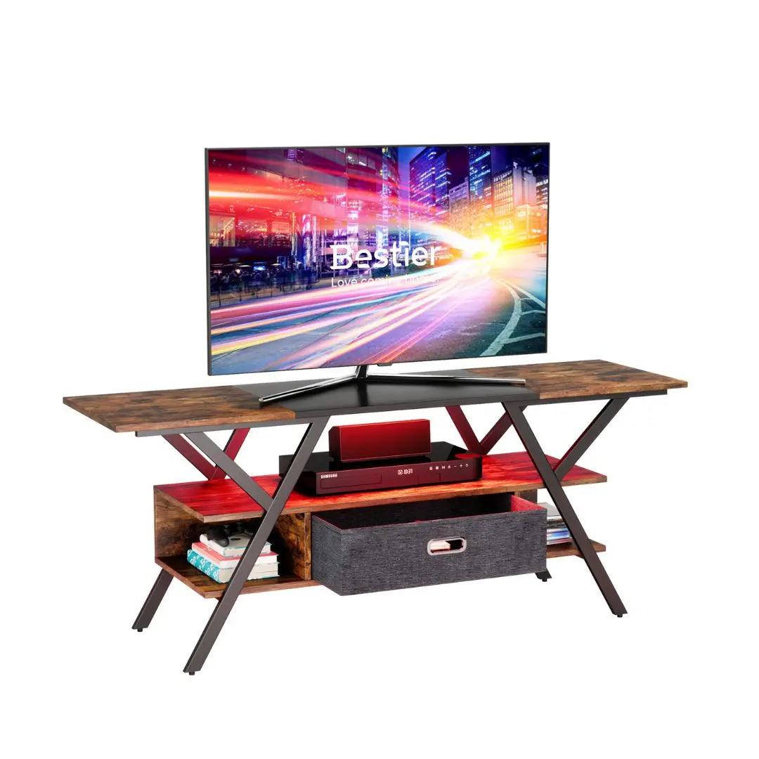 TV Stand with Fabric Drawer and Power Outlet for 55 Inch - Bestier