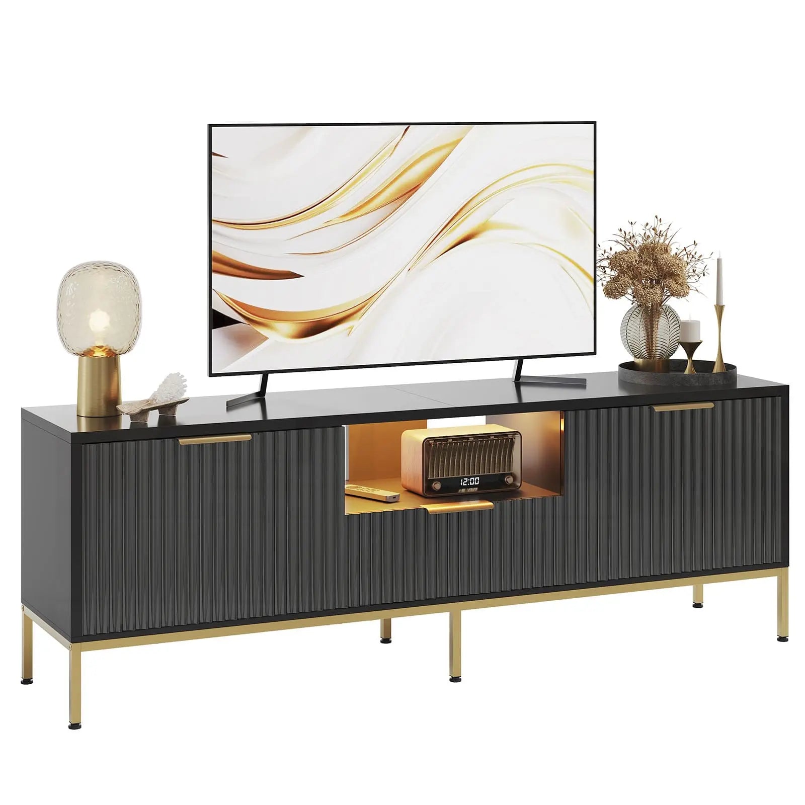 55 inch tv stand with drawer and cabinet Bestier